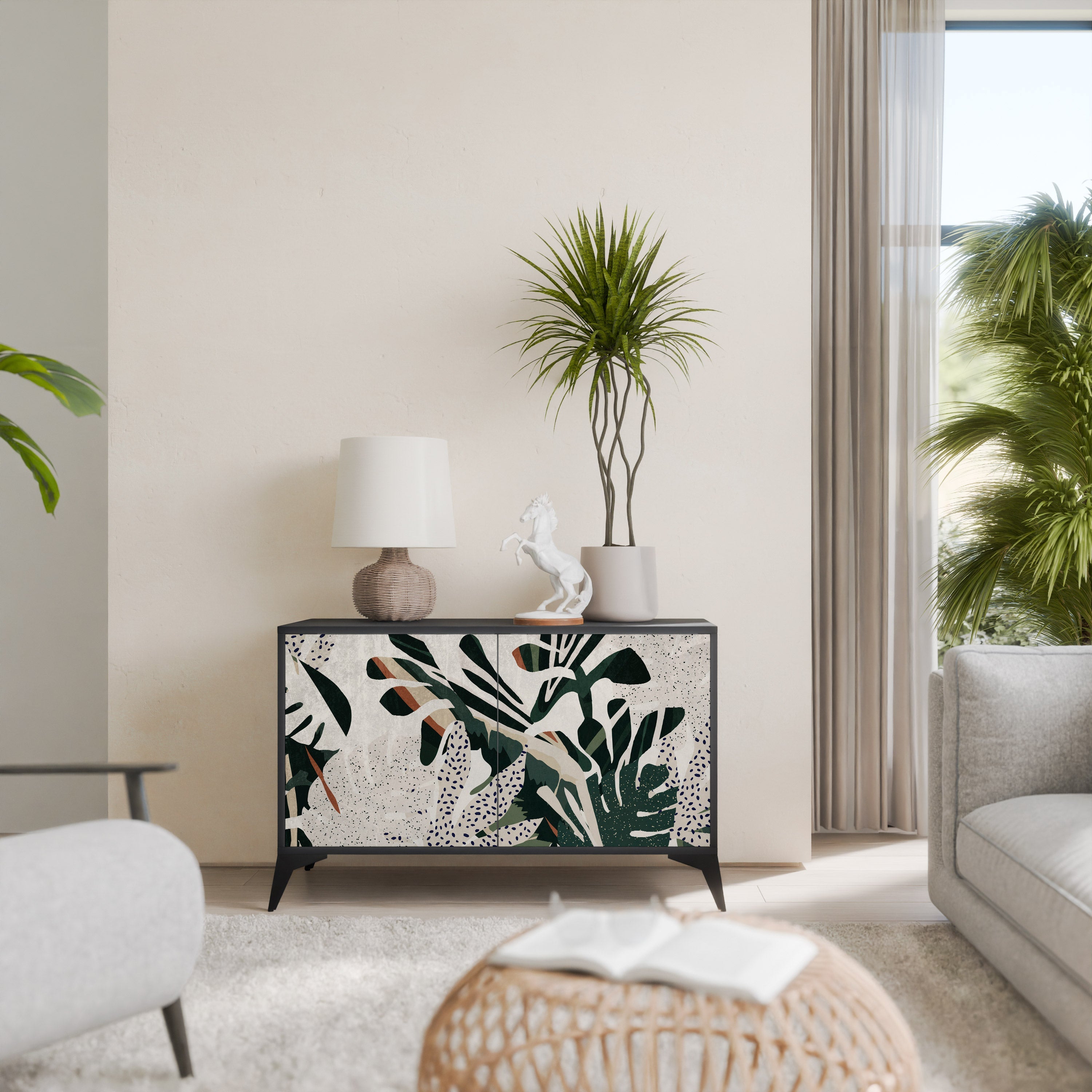 VERDURE FORMATION Sideboard mit 2 Türen in Schwarz