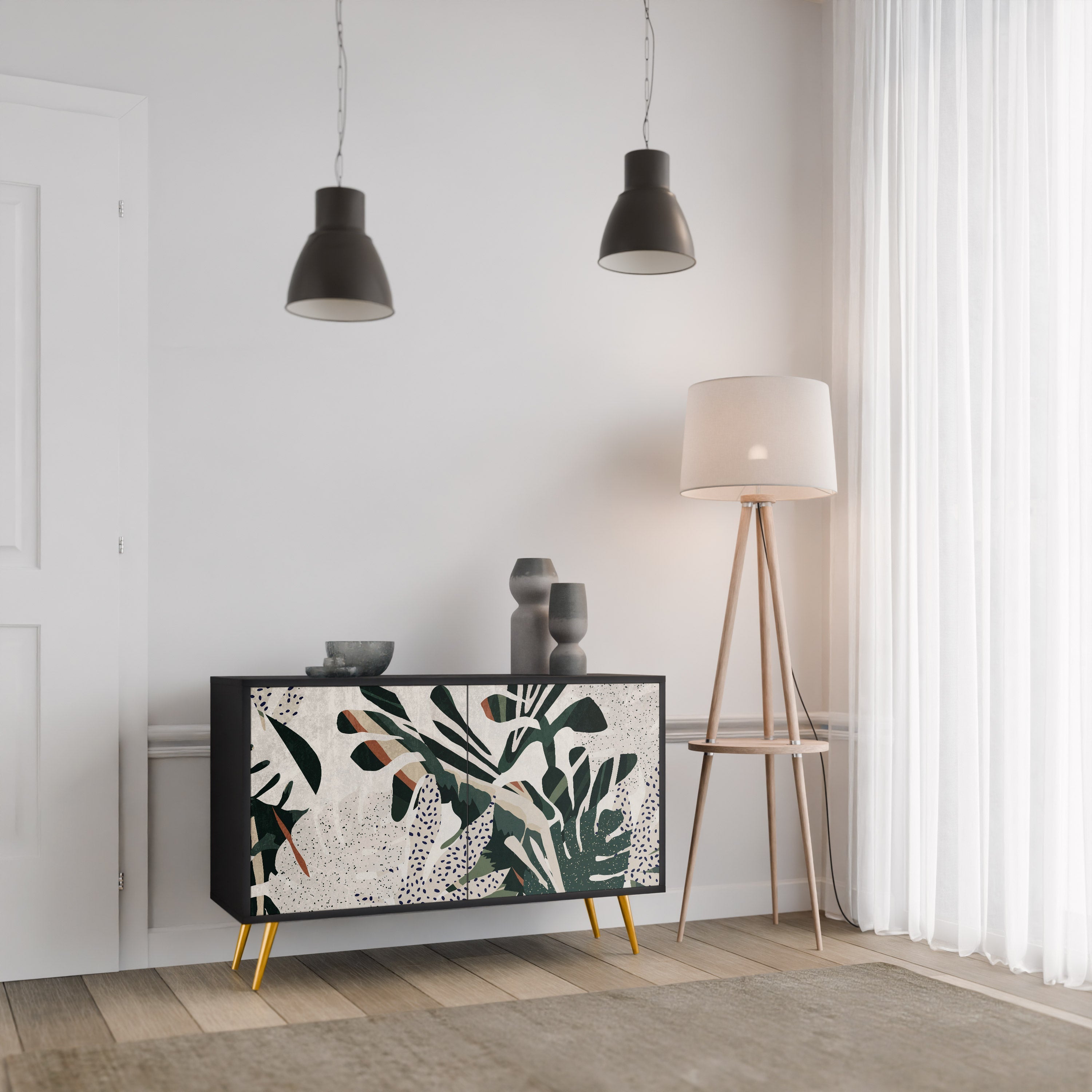 VERDURE FORMATION Sideboard mit 2 Türen in Schwarz