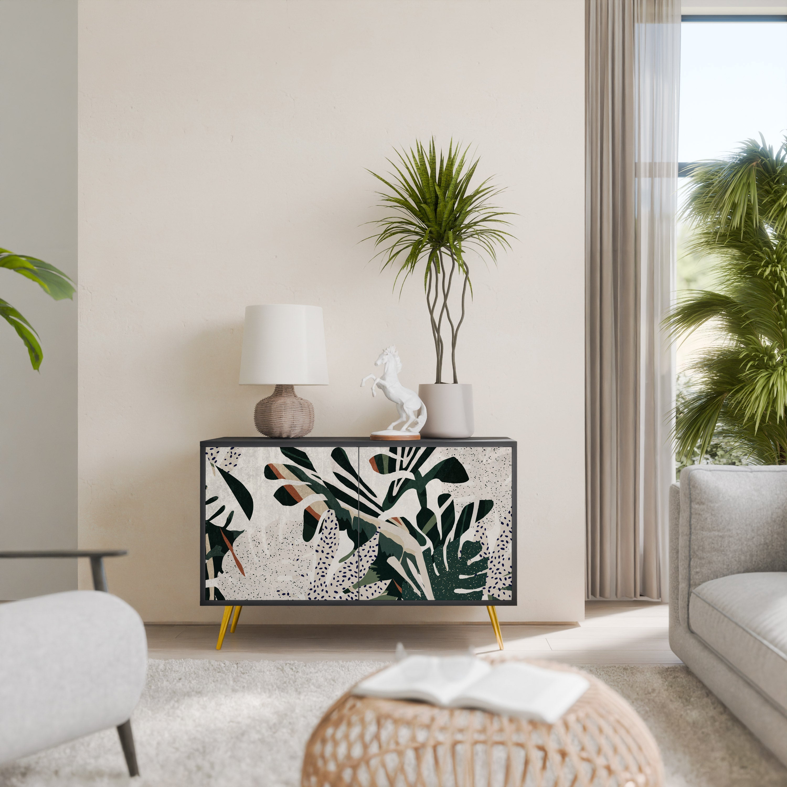 VERDURE FORMATION Sideboard mit 2 Türen in Schwarz