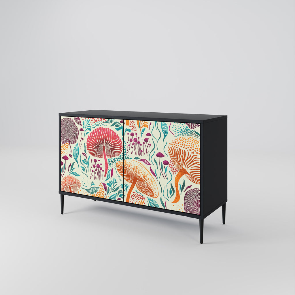 FUNGUS FANTASY Sideboard mit 2 Türen in Schwarz