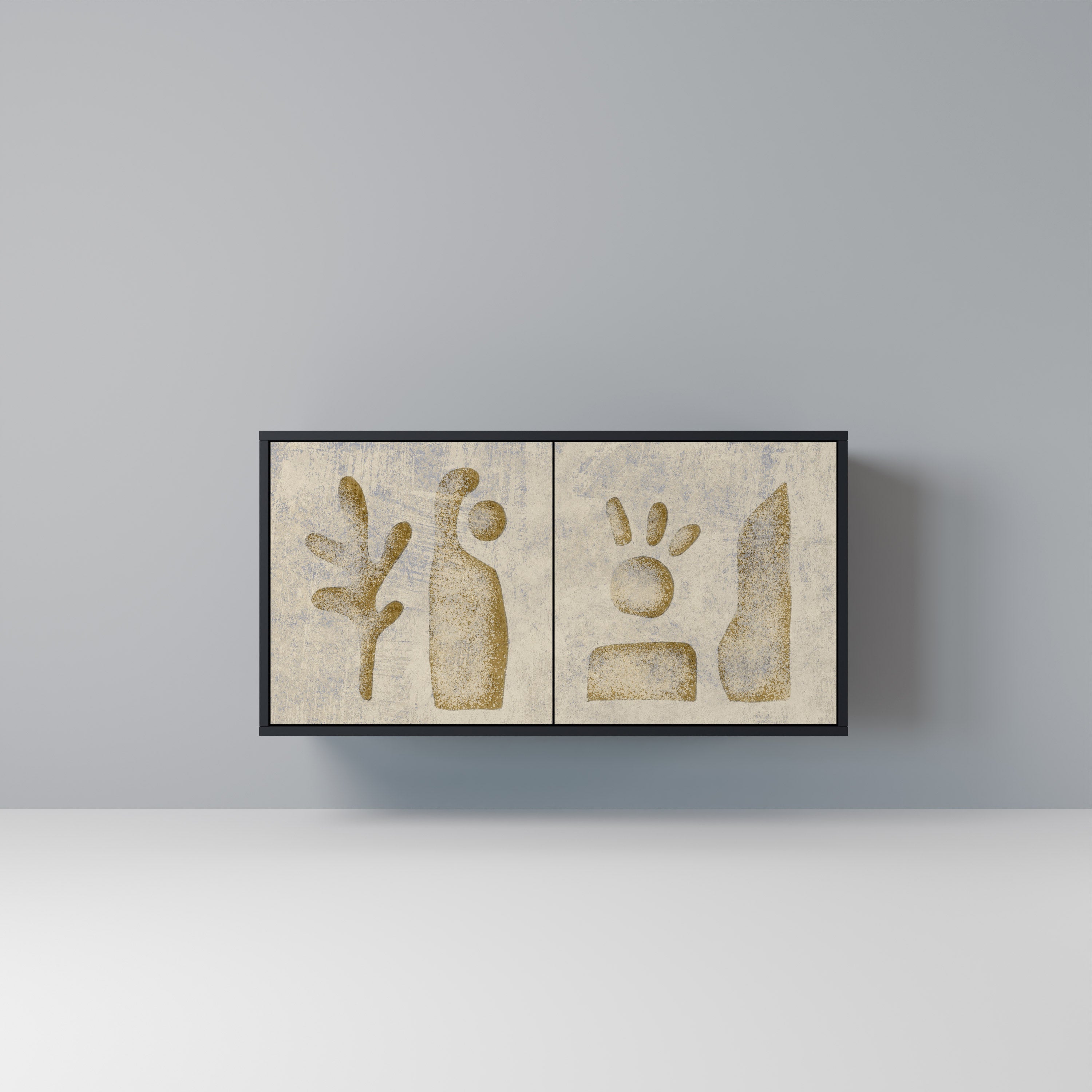 SAND SCULPTURES Sideboard mit 2 Türen in Schwarz