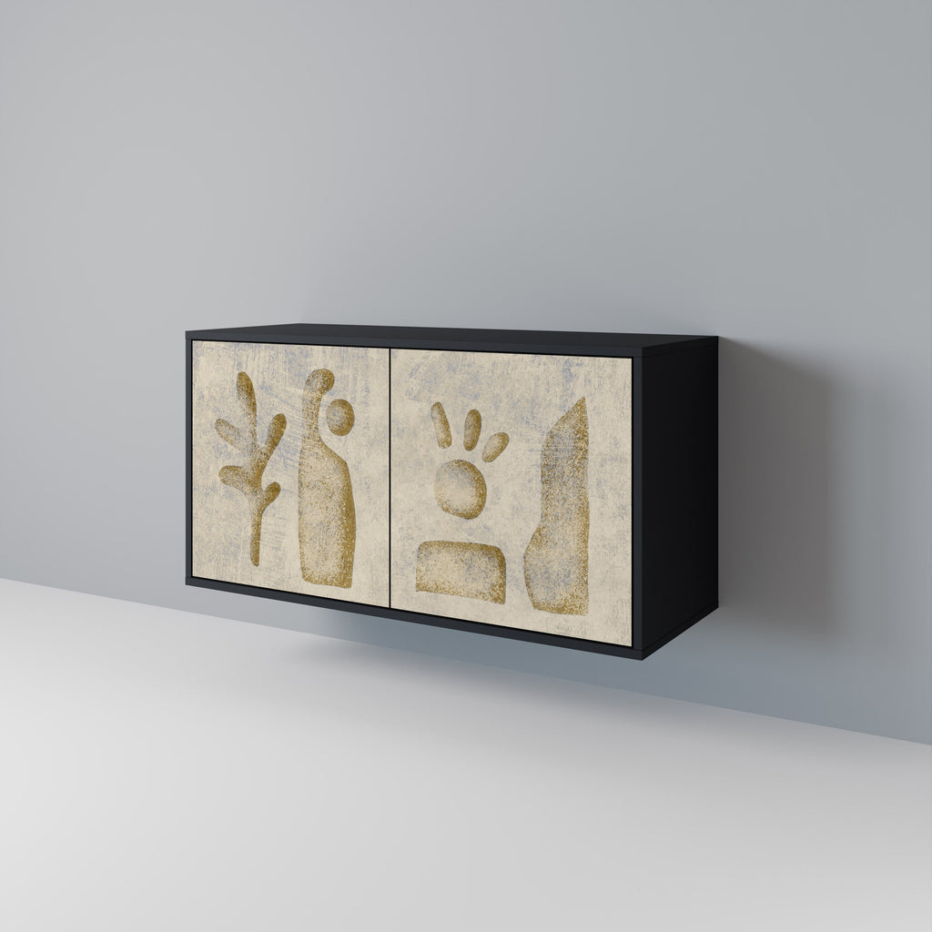 SAND SCULPTURES Sideboard mit 2 Türen in Schwarz