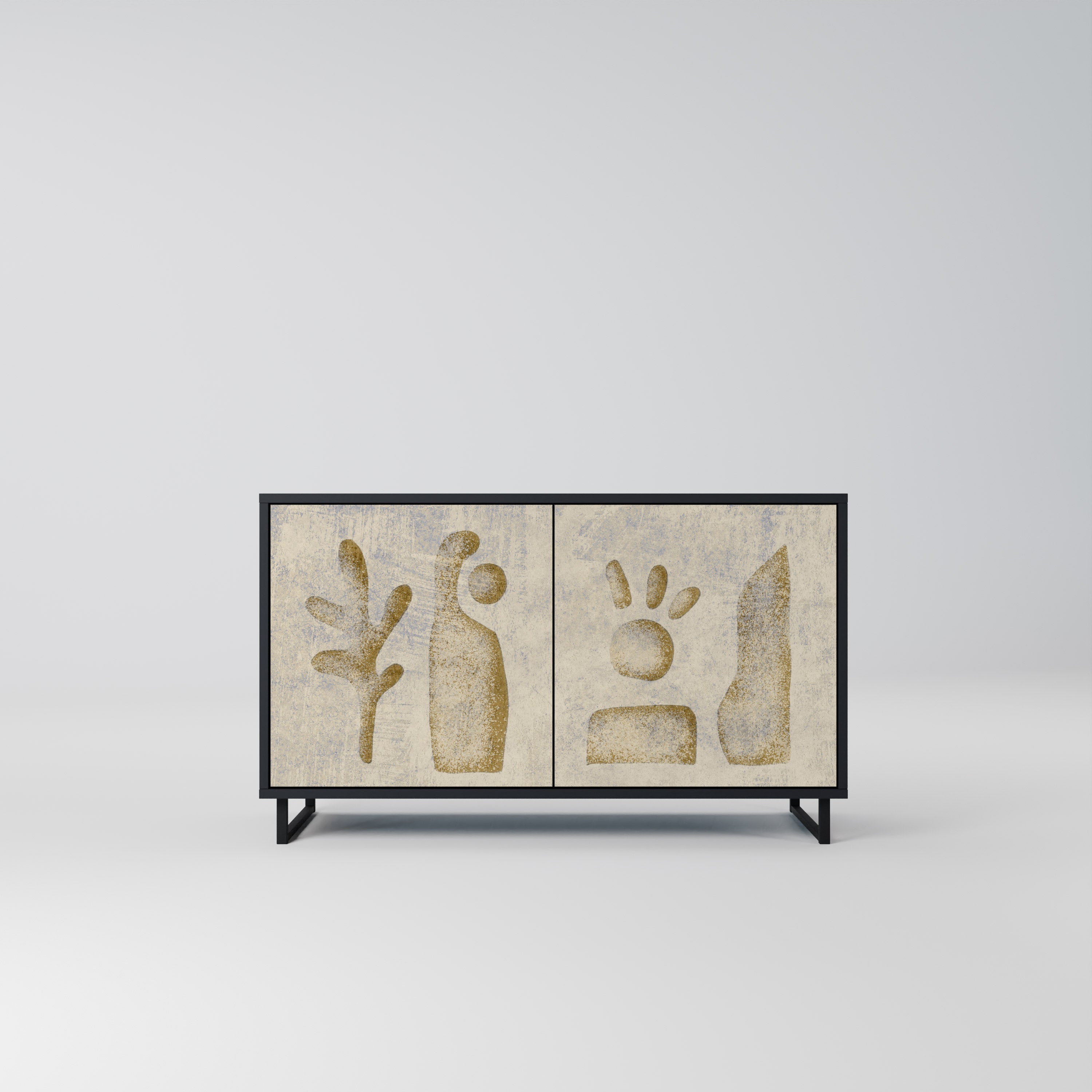 SAND SCULPTURES Sideboard mit 2 Türen in Schwarz