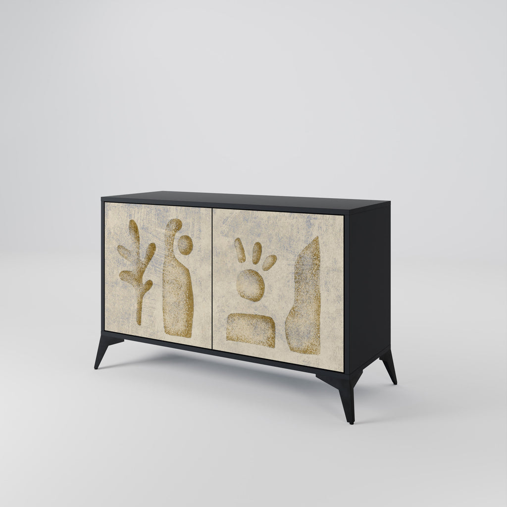 SAND SCULPTURES Sideboard mit 2 Türen in Schwarz