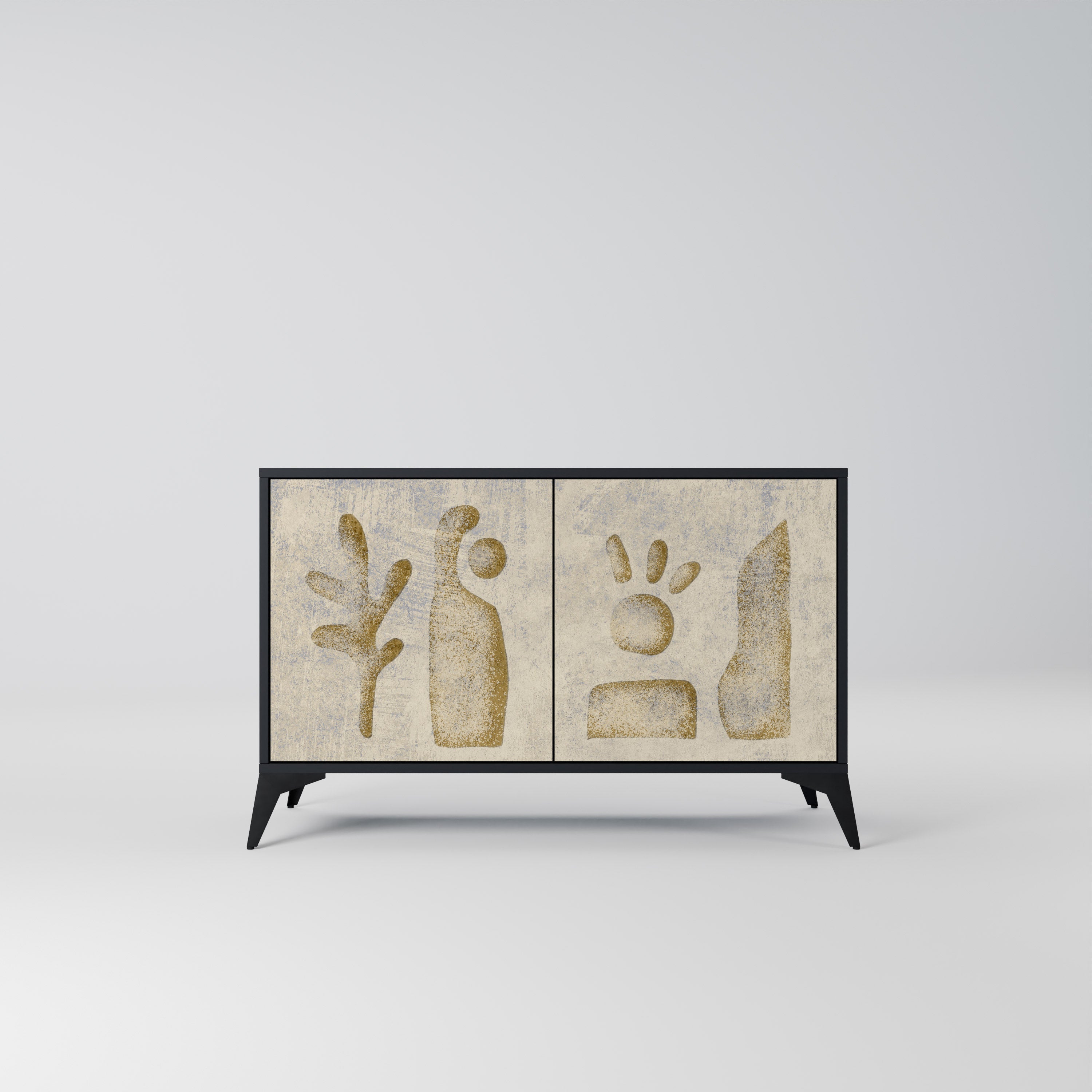 SAND SCULPTURES Sideboard mit 2 Türen in Schwarz
