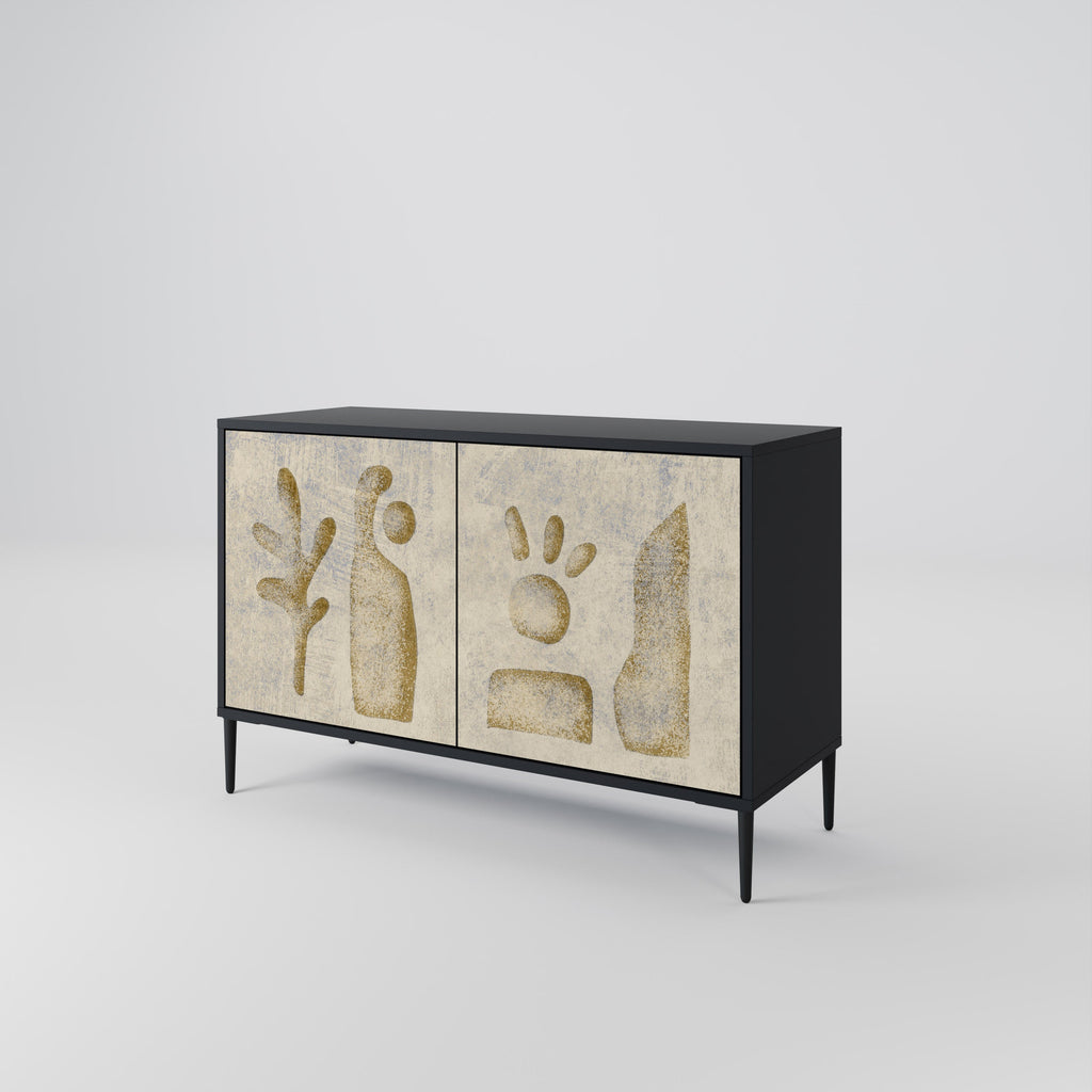 SAND SCULPTURES Sideboard mit 2 Türen in Schwarz