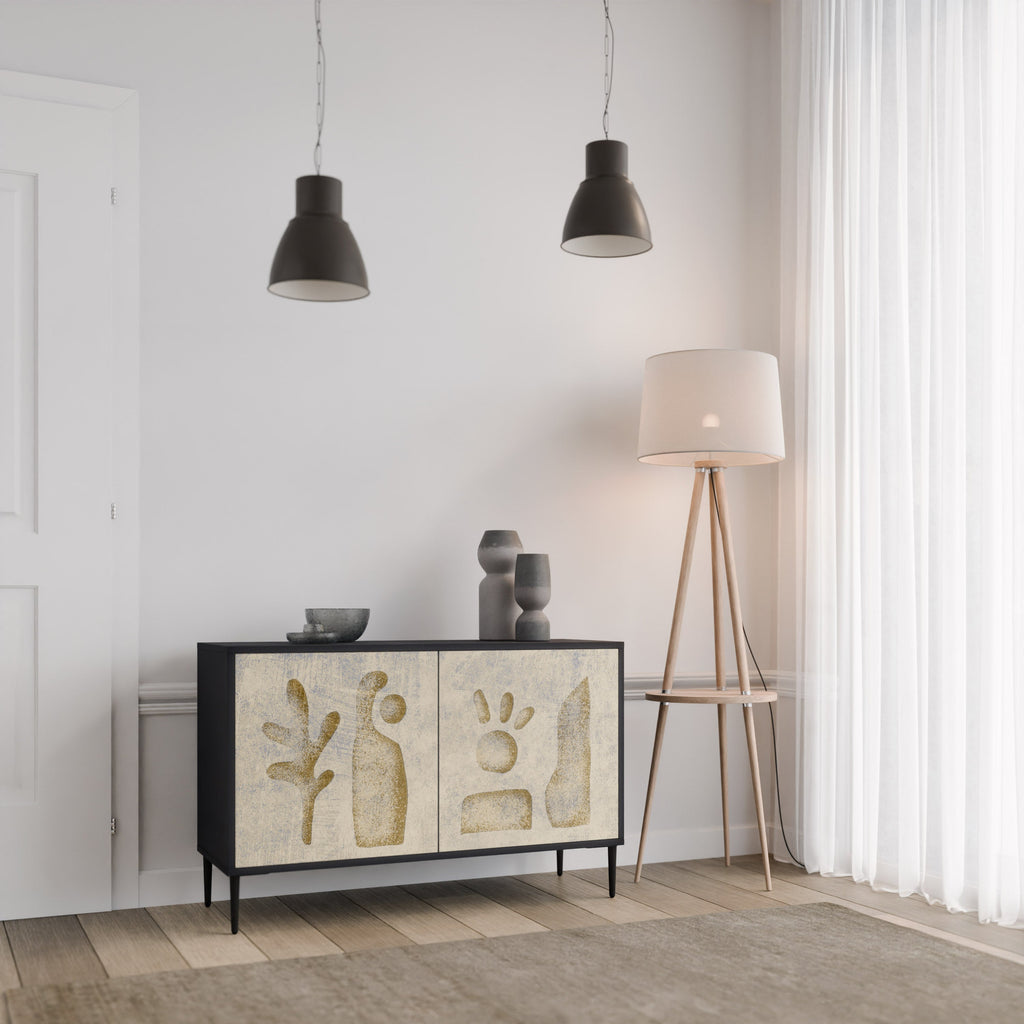SAND SCULPTURES Sideboard mit 2 Türen in Schwarz