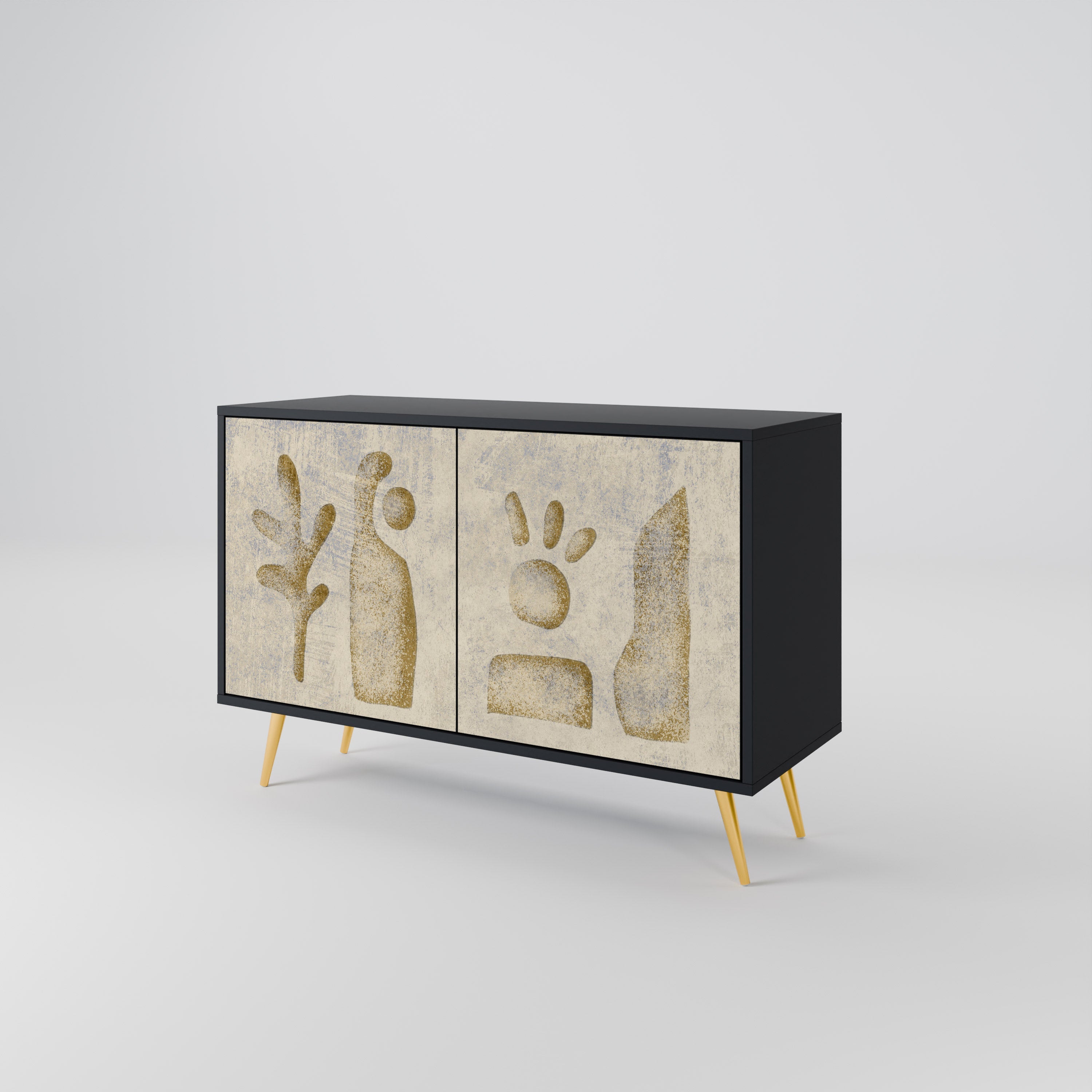 SAND SCULPTURES Sideboard mit 2 Türen in Schwarz