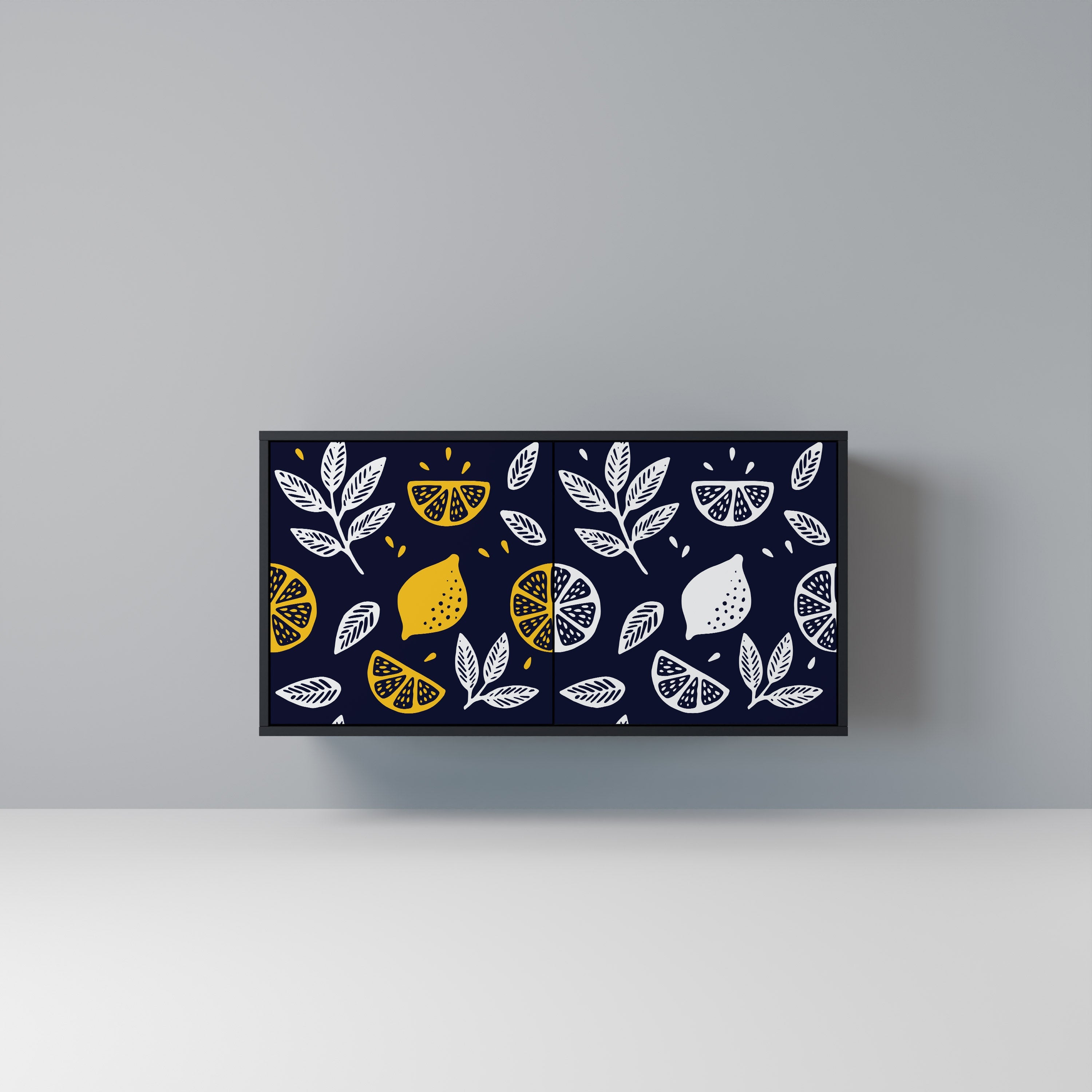 CITRUS BLACK AND WHITE Sideboard mit 2 Türen in Schwarz