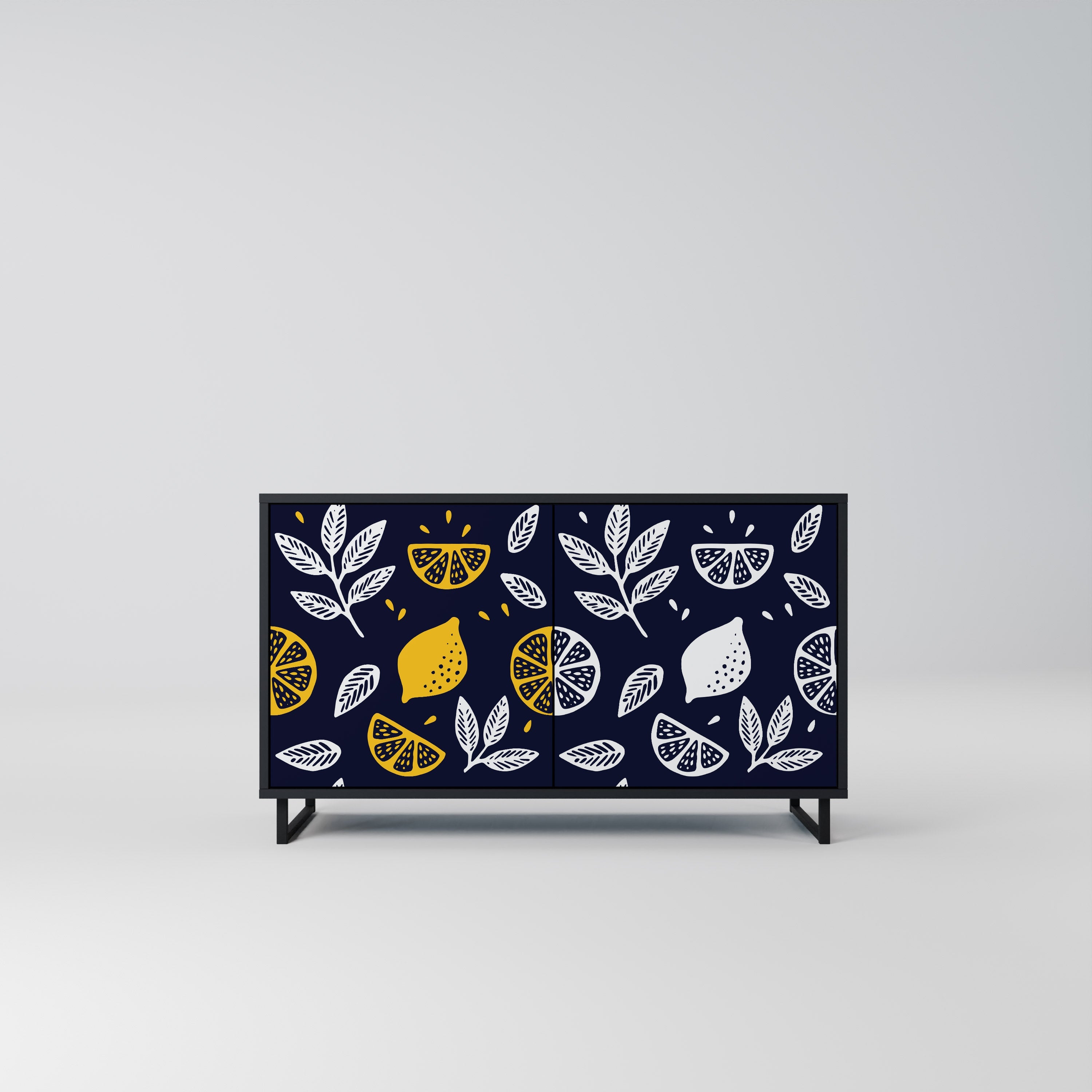 CITRUS BLACK AND WHITE Sideboard mit 2 Türen in Schwarz