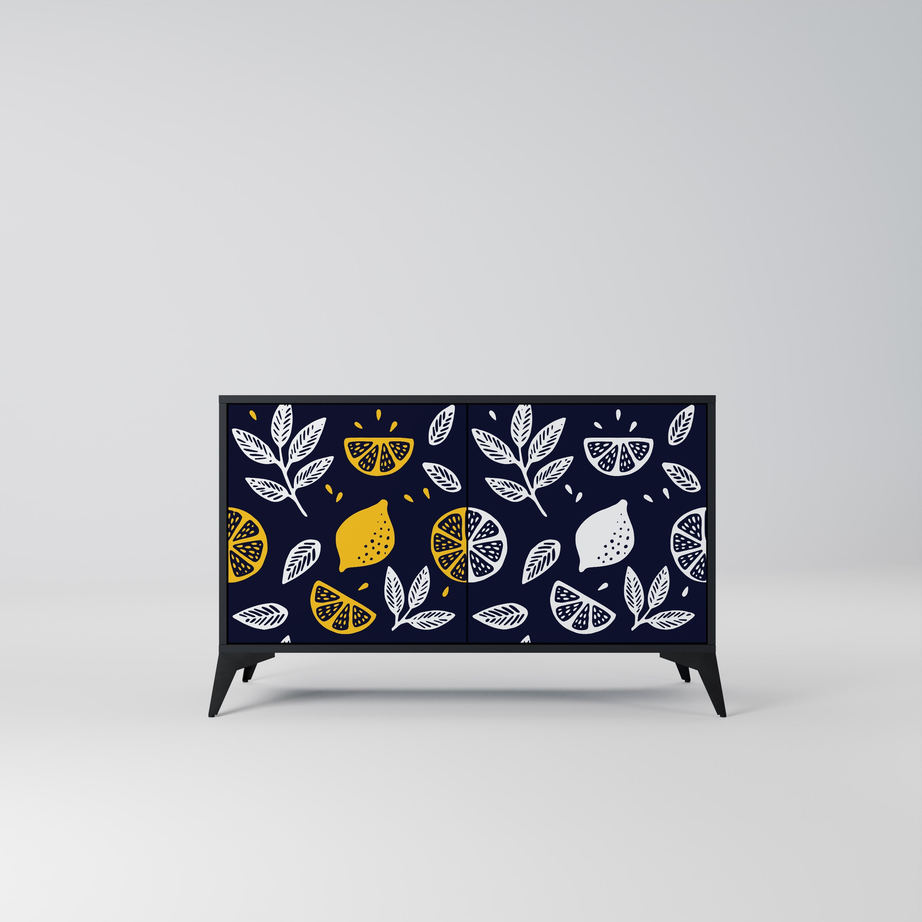 CITRUS BLACK AND WHITE Sideboard mit 2 Türen in Schwarz