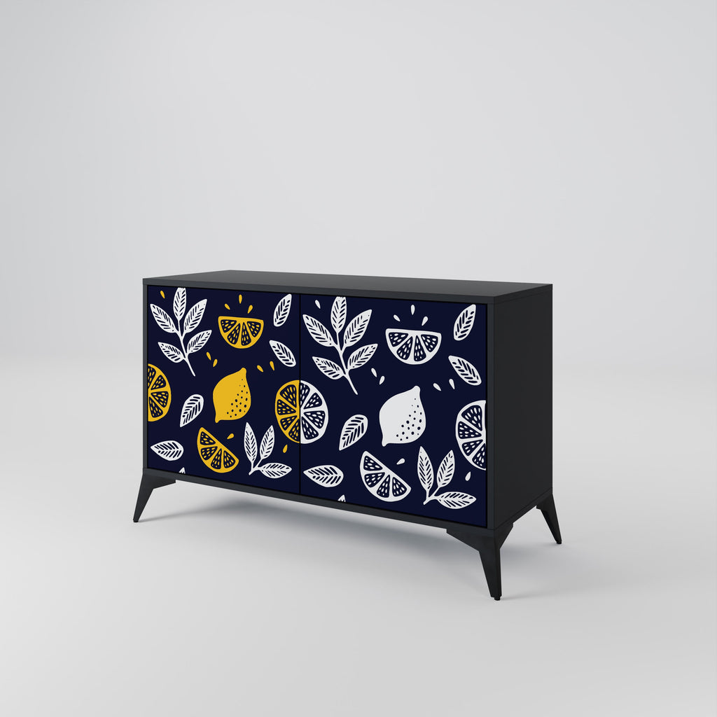 CITRUS BLACK AND WHITE Sideboard mit 2 Türen in Schwarz