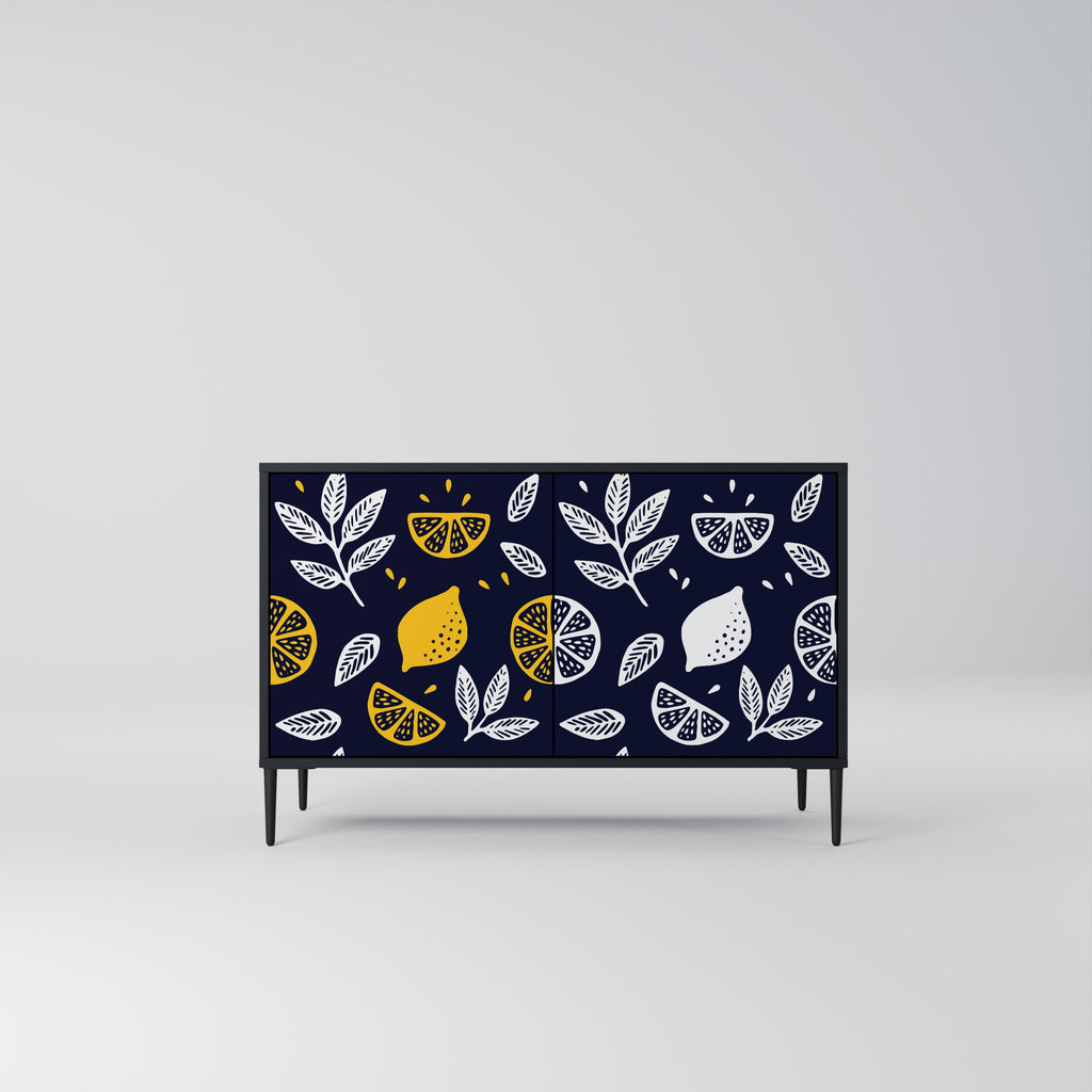 CITRUS BLACK AND WHITE Sideboard mit 2 Türen in Schwarz