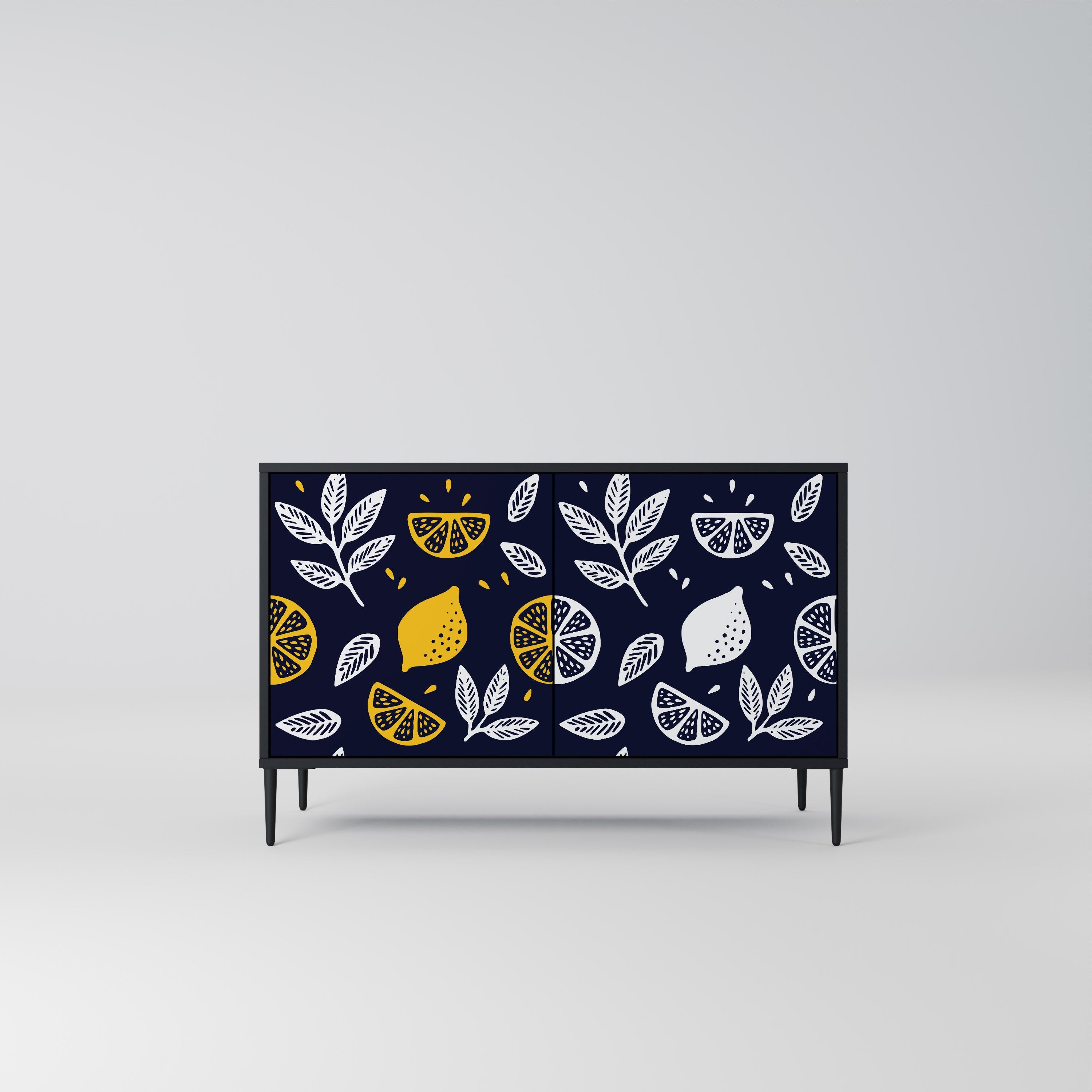 CITRUS BLACK AND WHITE Sideboard mit 2 Türen in Schwarz