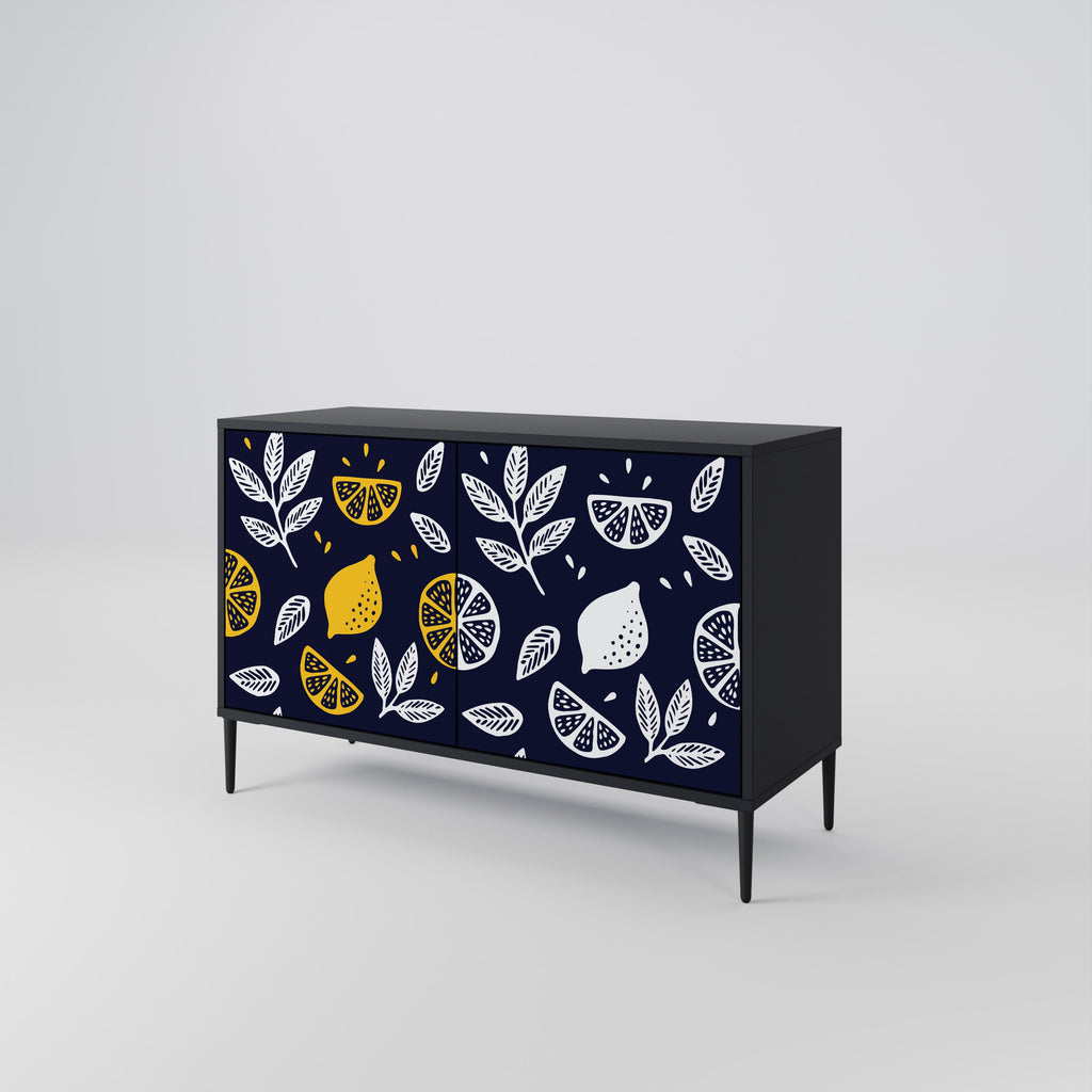 CITRUS BLACK AND WHITE Sideboard mit 2 Türen in Schwarz