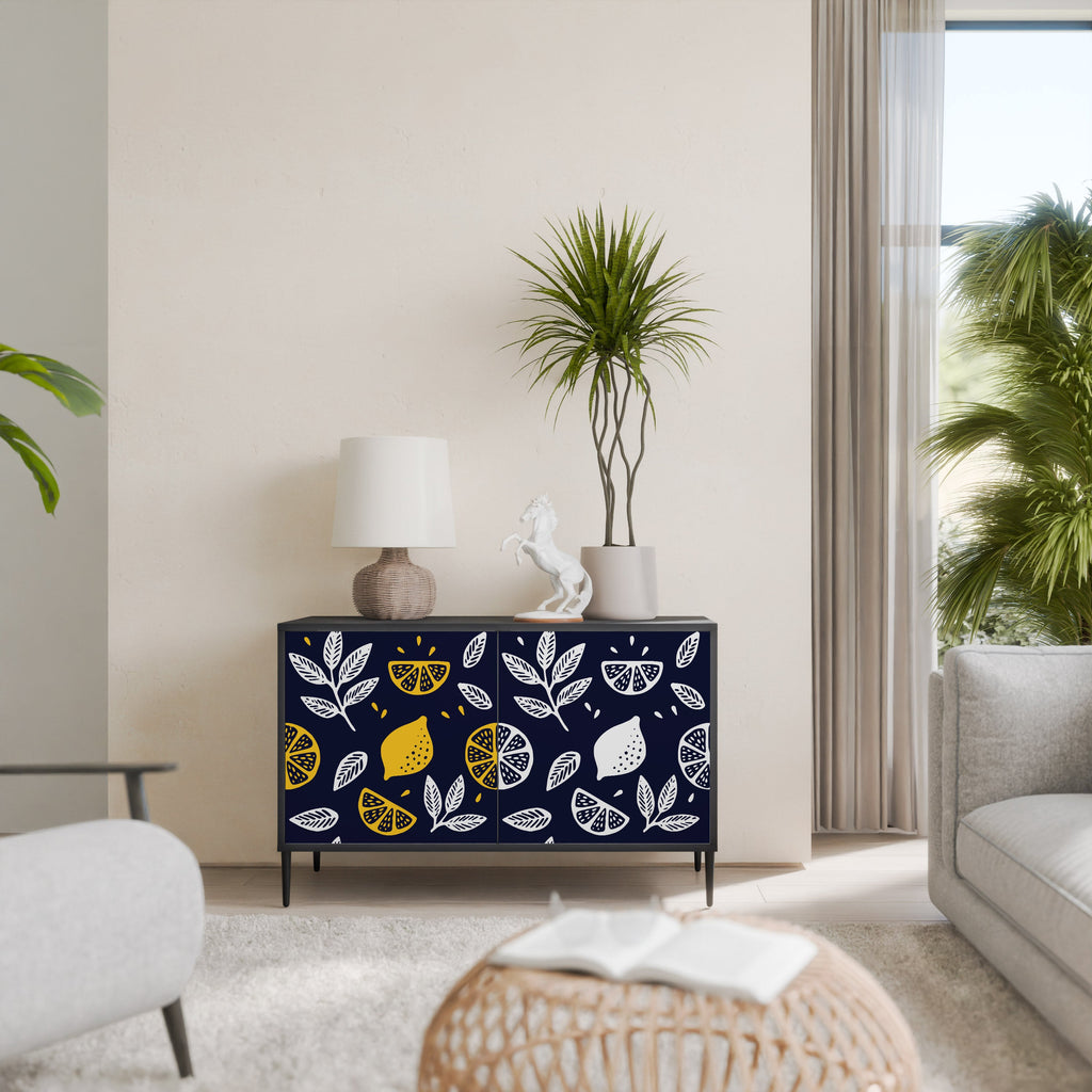 CITRUS BLACK AND WHITE Sideboard mit 2 Türen in Schwarz