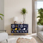 CITRUS BLACK AND WHITE Sideboard mit 2 Türen in Schwarz