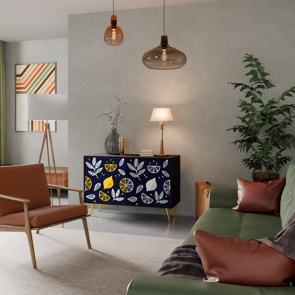 CITRUS BLACK AND WHITE Sideboard mit 2 Türen in Schwarz