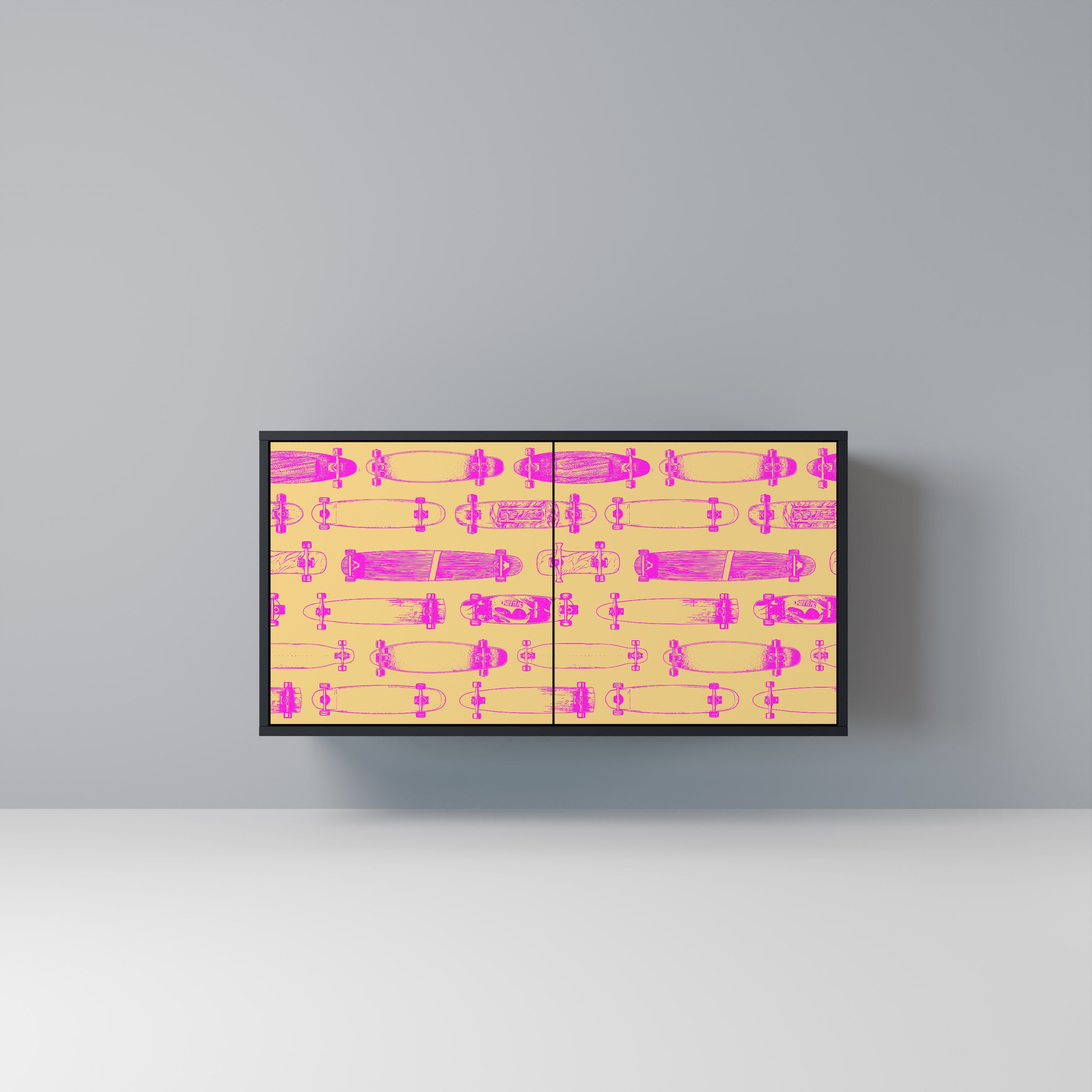 SKATEBOARD ARTISTRY Sideboard mit 2 Türen in Schwarz