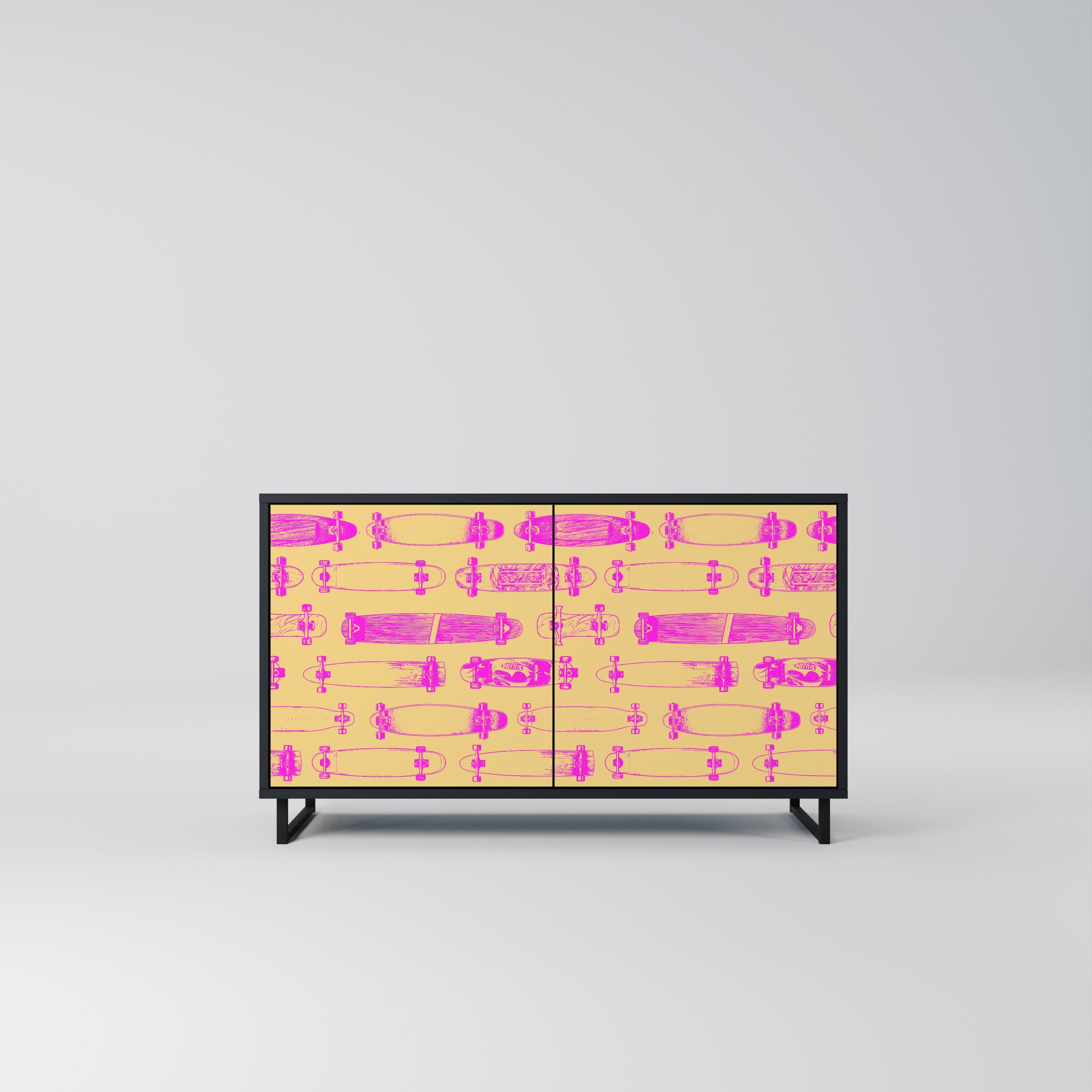 SKATEBOARD ARTISTRY Sideboard mit 2 Türen in Schwarz