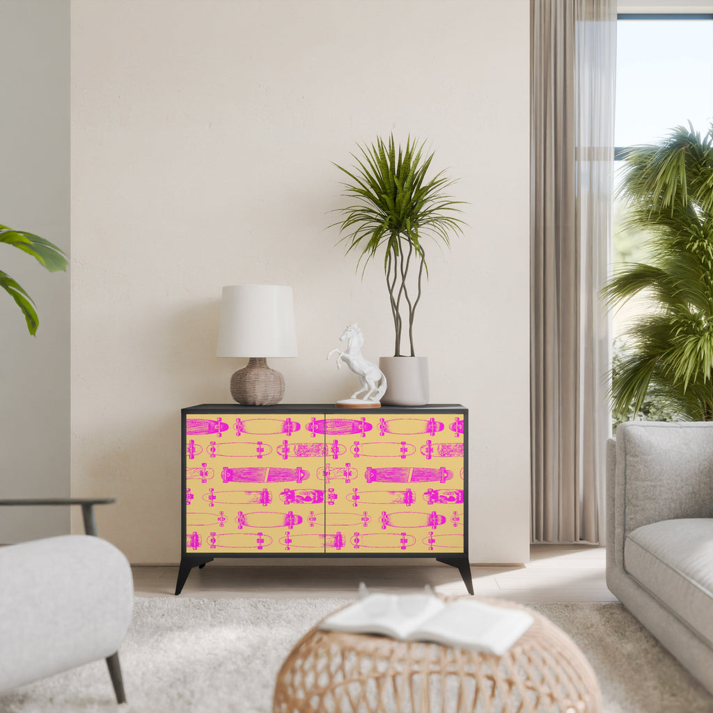 SKATEBOARD ARTISTRY Sideboard mit 2 Türen in Schwarz