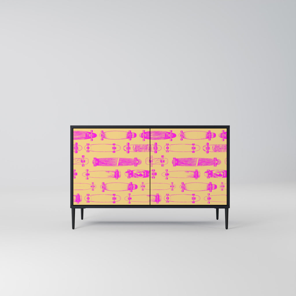 SKATEBOARD ARTISTRY Sideboard mit 2 Türen in Schwarz