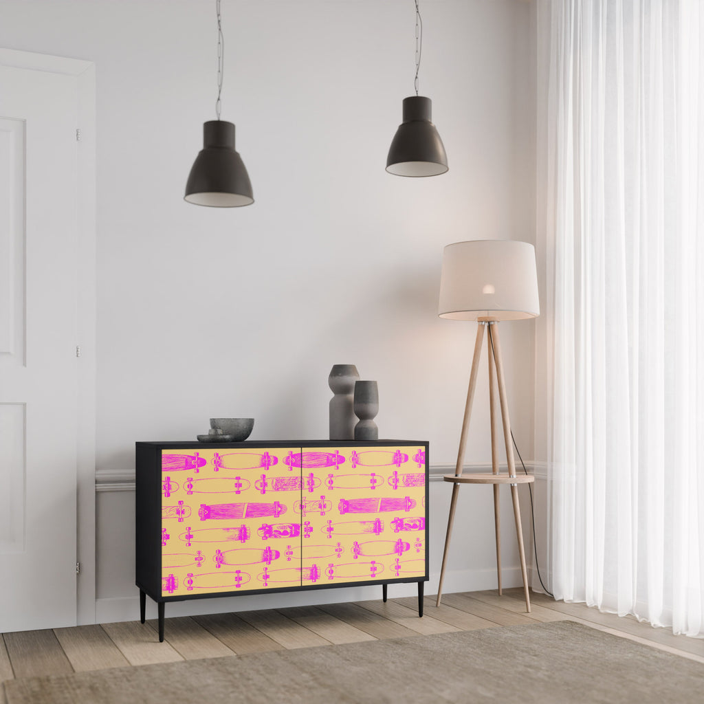 SKATEBOARD ARTISTRY Sideboard mit 2 Türen in Schwarz