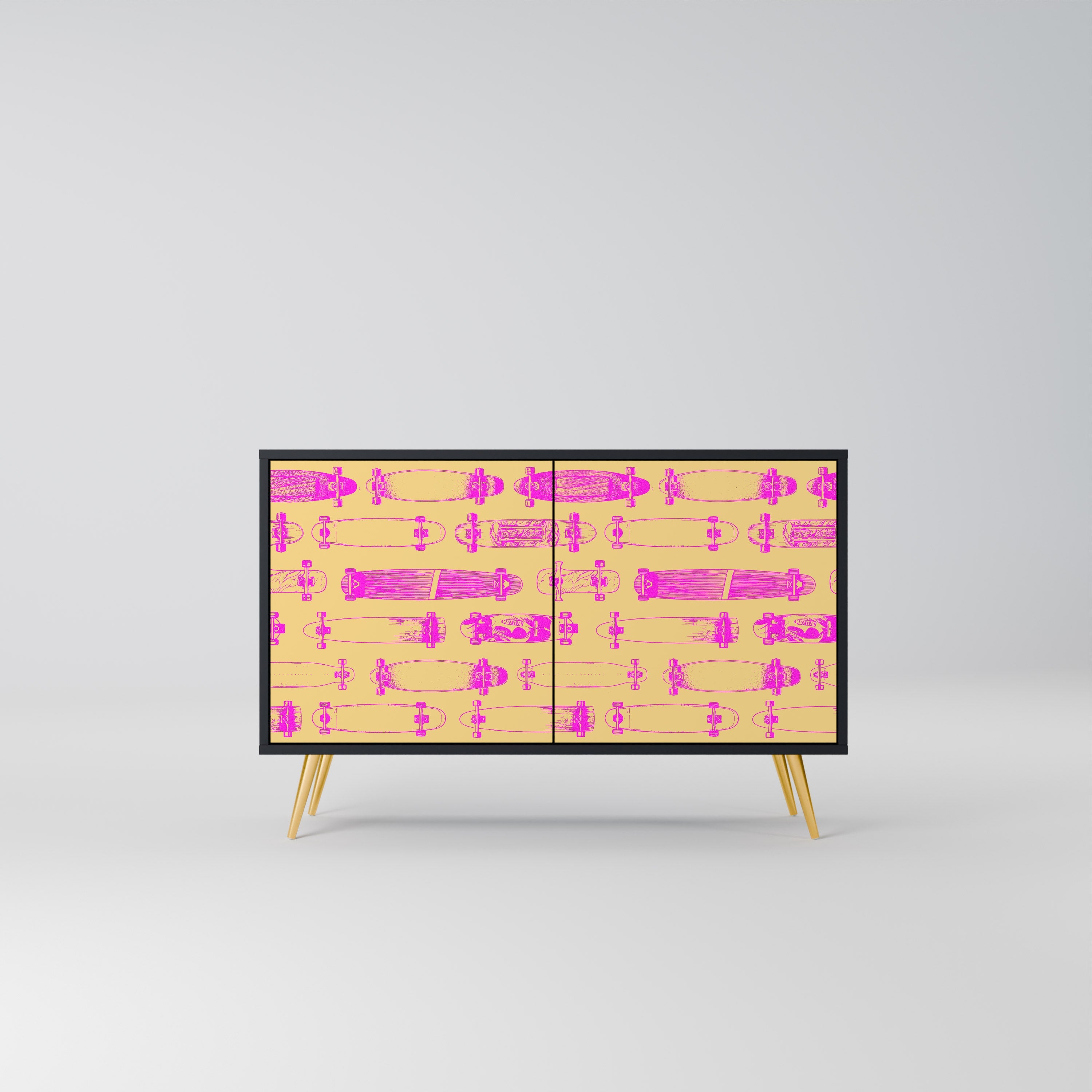 SKATEBOARD ARTISTRY Sideboard mit 2 Türen in Schwarz