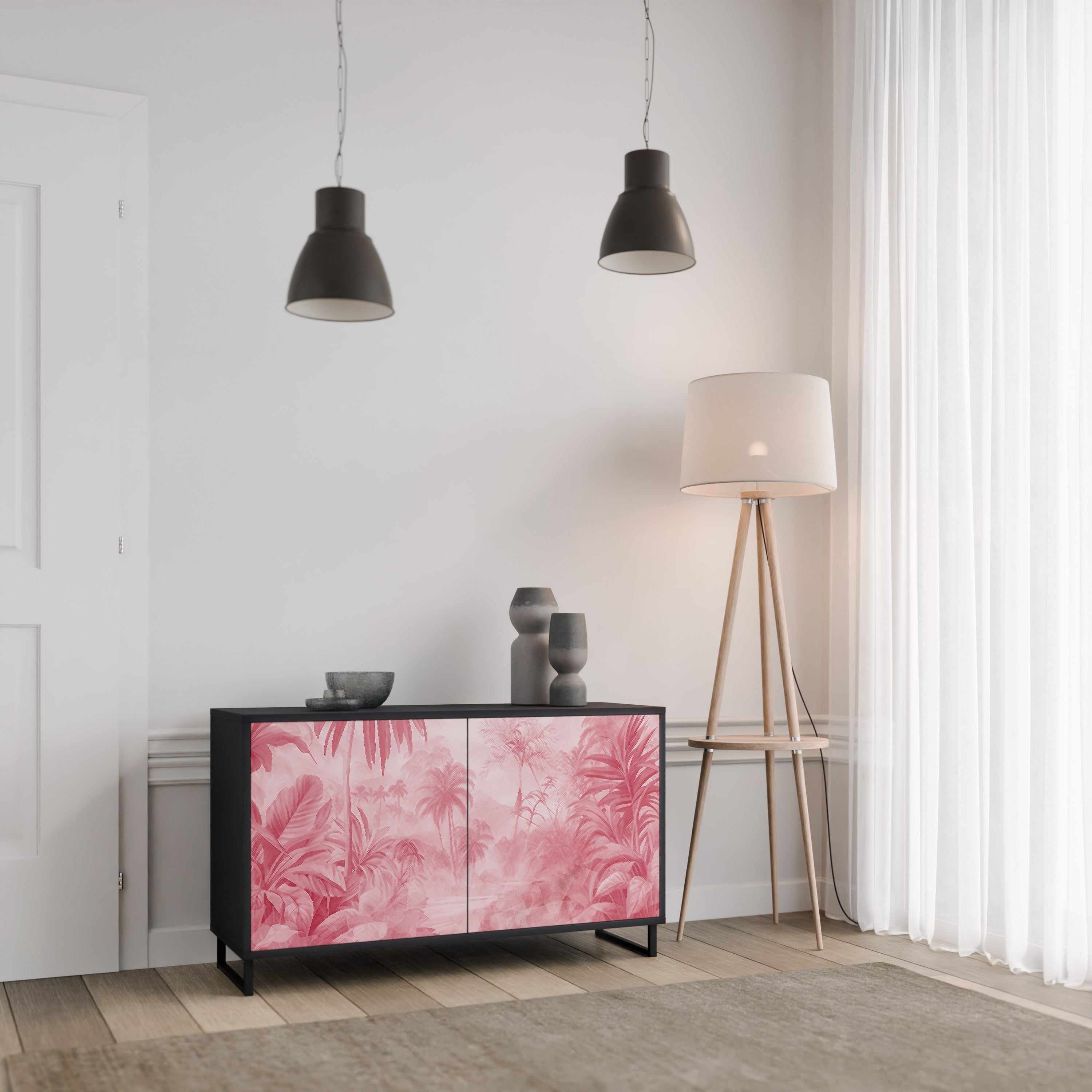 SWEET TROPICS Sideboard mit 2 Türen in Schwarz