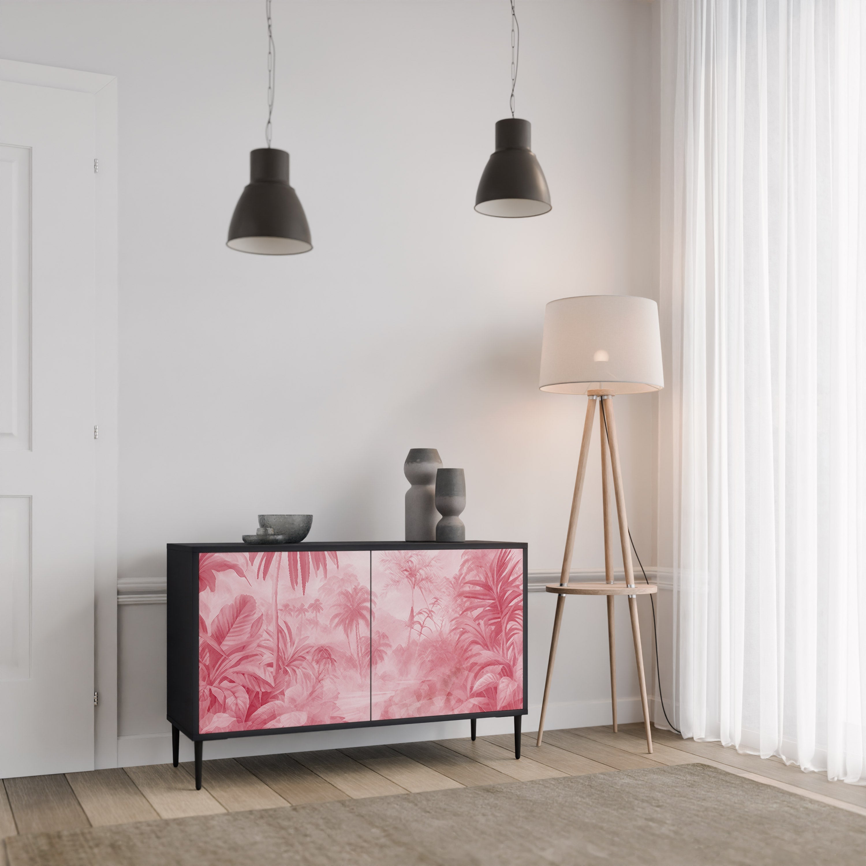 SWEET TROPICS Sideboard mit 2 Türen in Schwarz