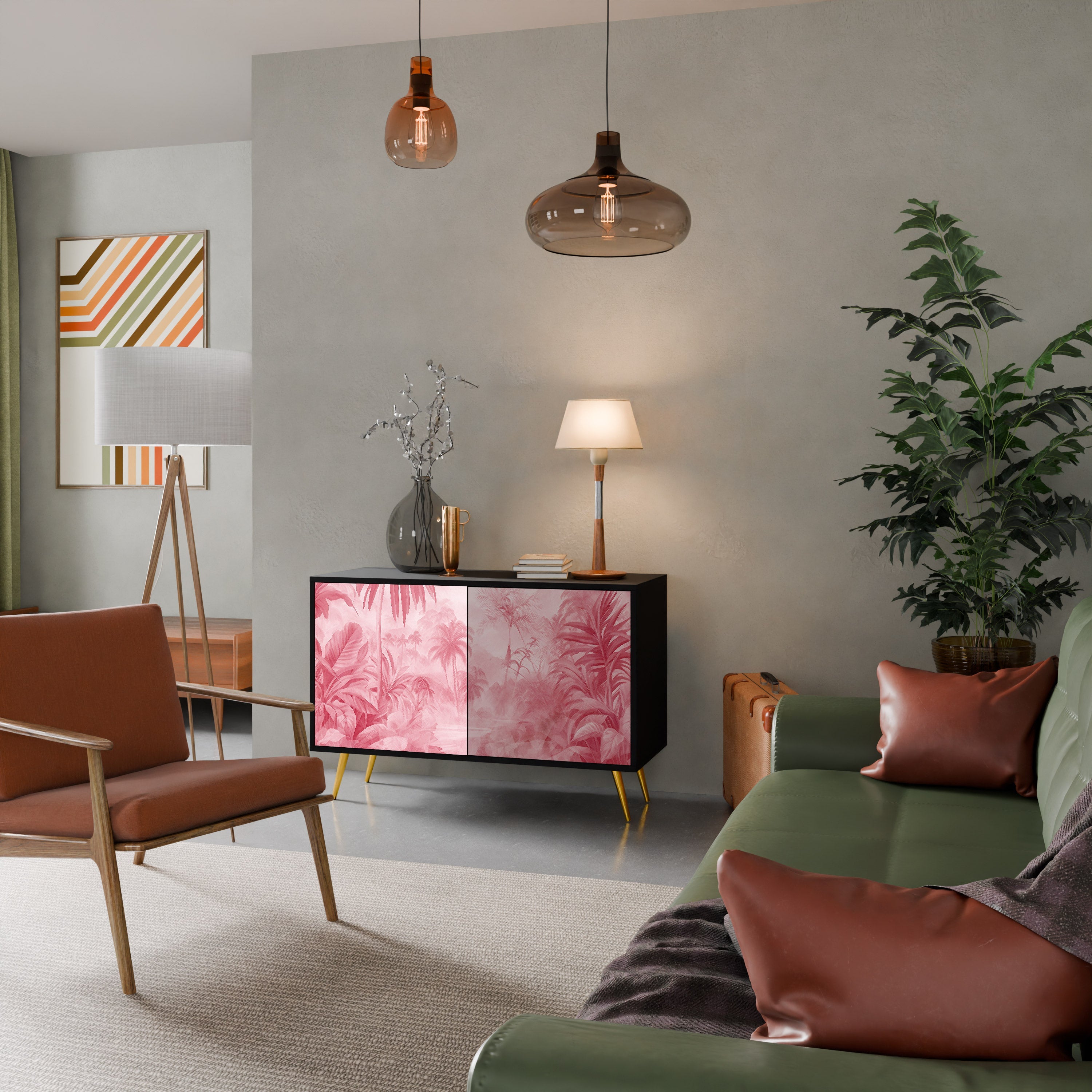 SWEET TROPICS Sideboard mit 2 Türen in Schwarz