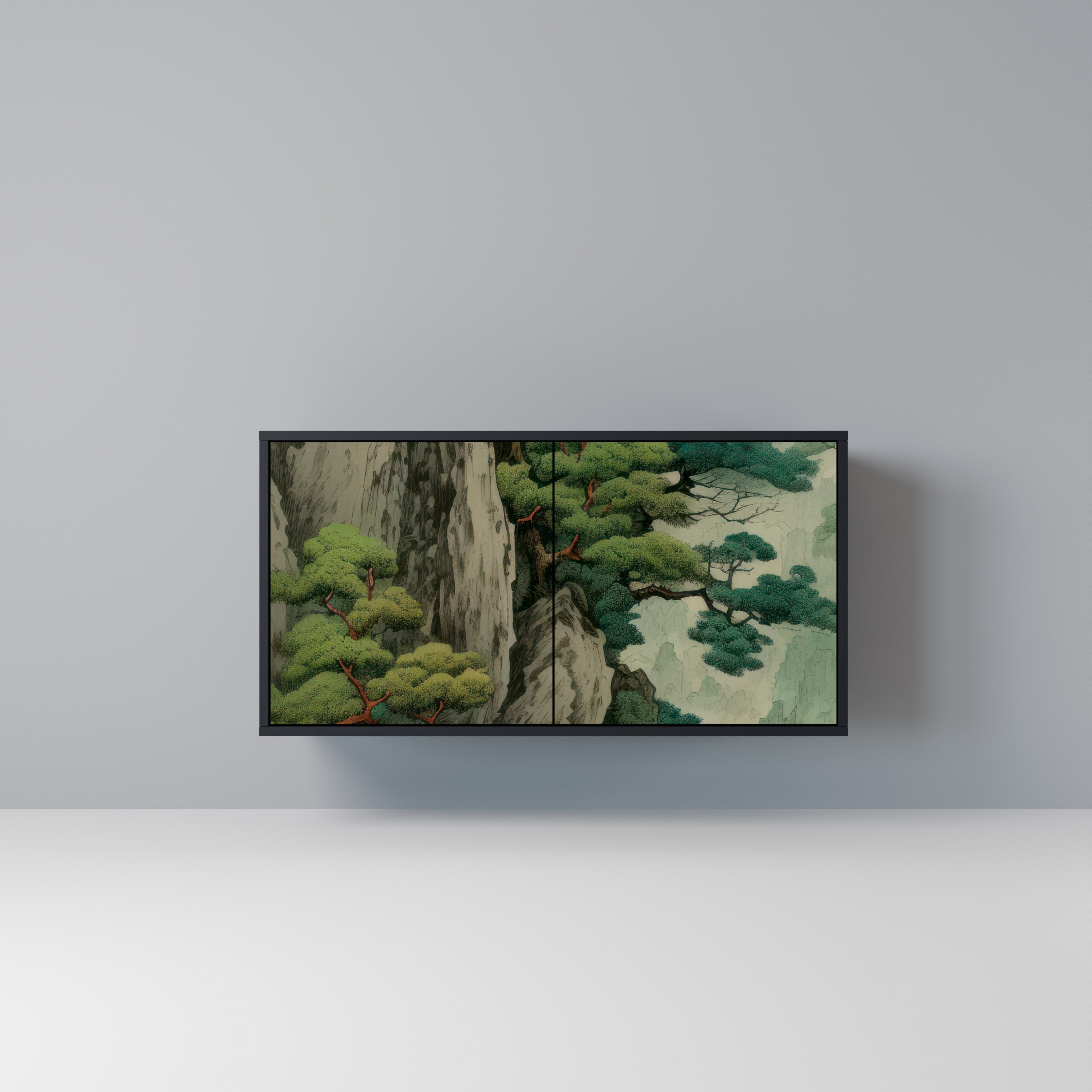 VERDURE ABYSS Sideboard mit 2 Türen in Schwarz