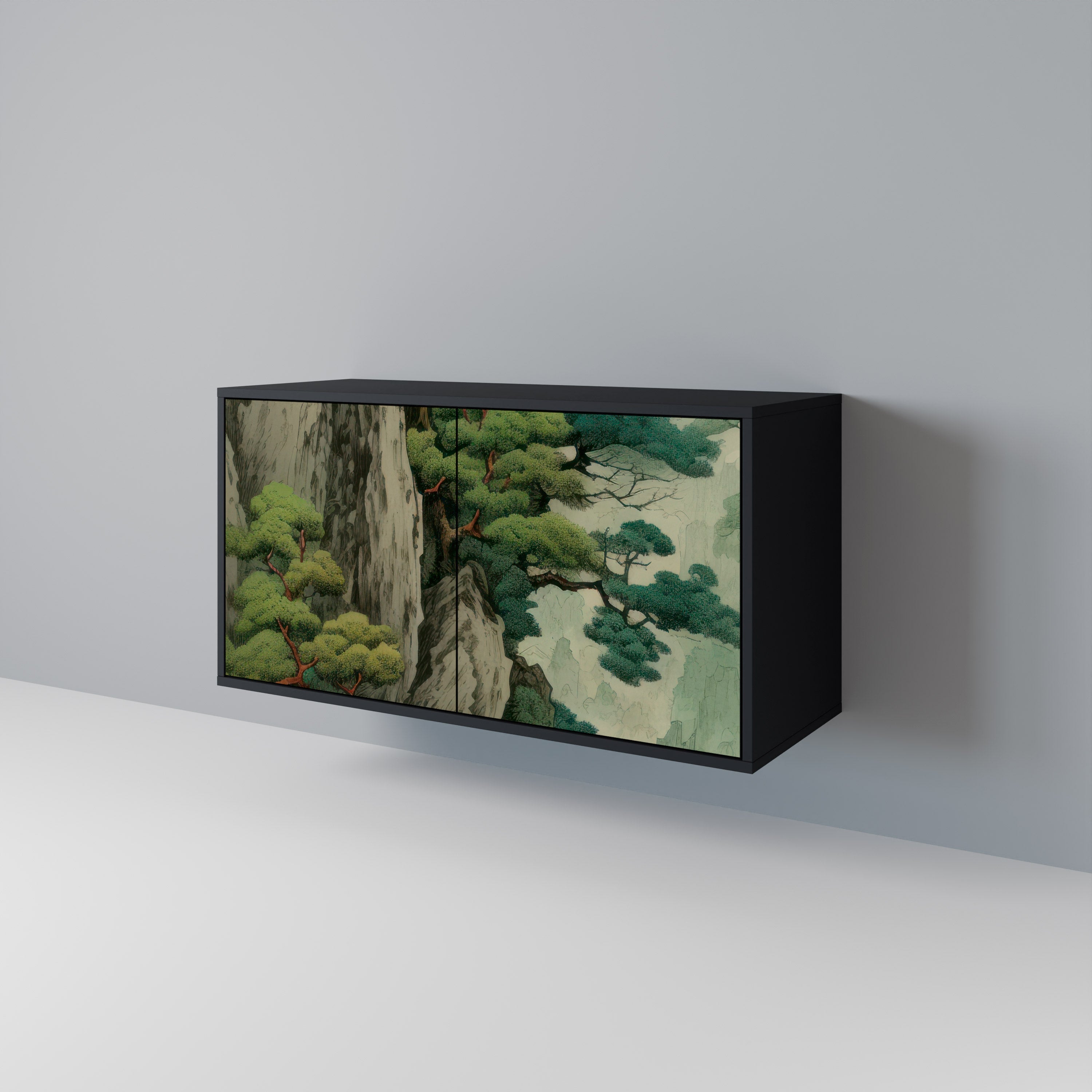 VERDURE ABYSS Sideboard mit 2 Türen in Schwarz