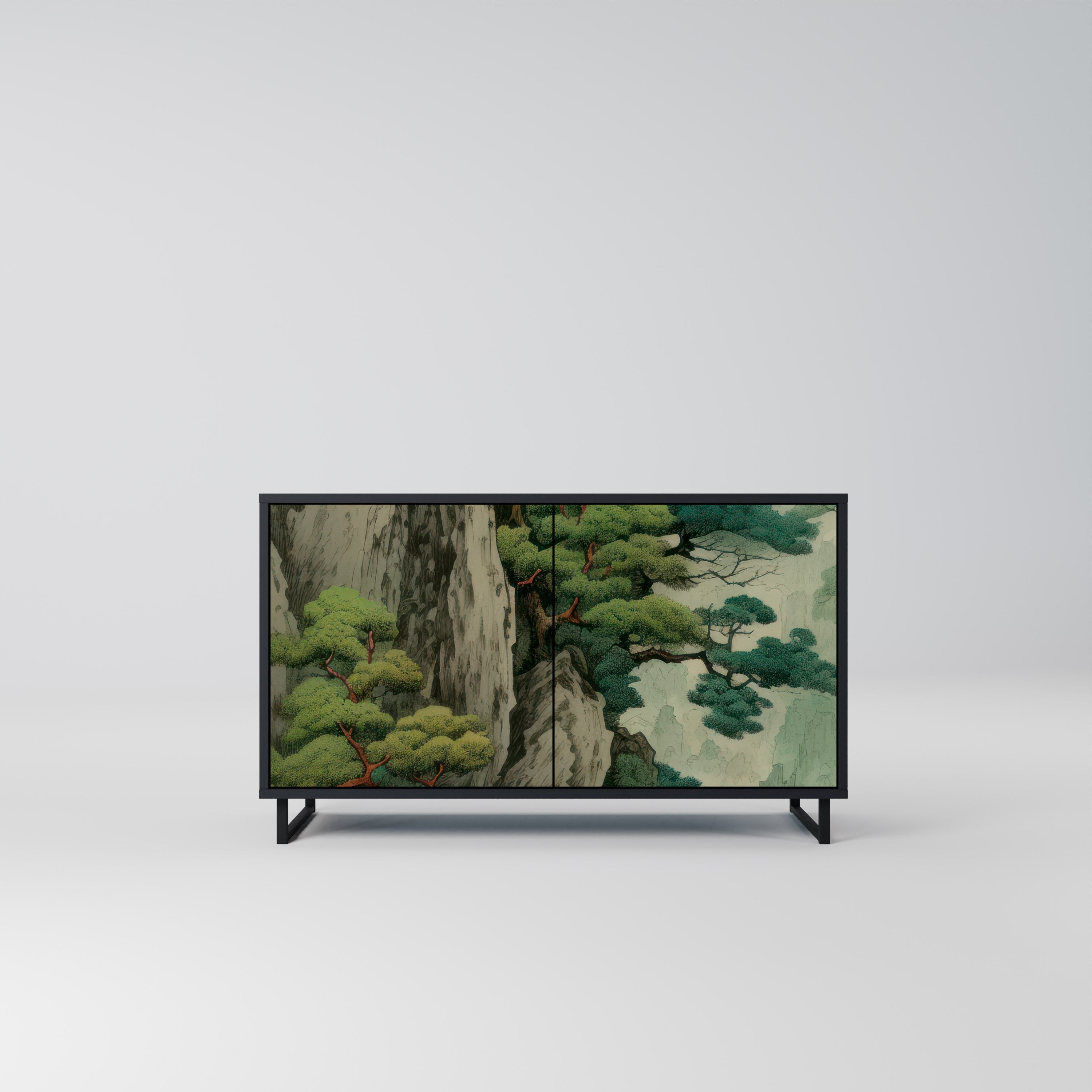 VERDURE ABYSS Sideboard mit 2 Türen in Schwarz