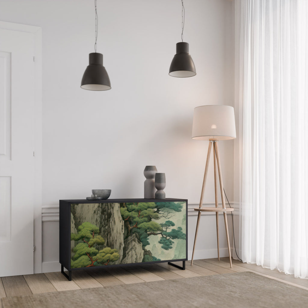 VERDURE ABYSS Sideboard mit 2 Türen in Schwarz