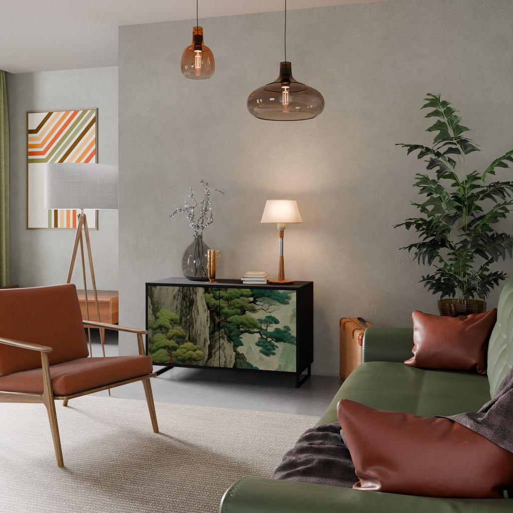 VERDURE ABYSS Sideboard mit 2 Türen in Schwarz