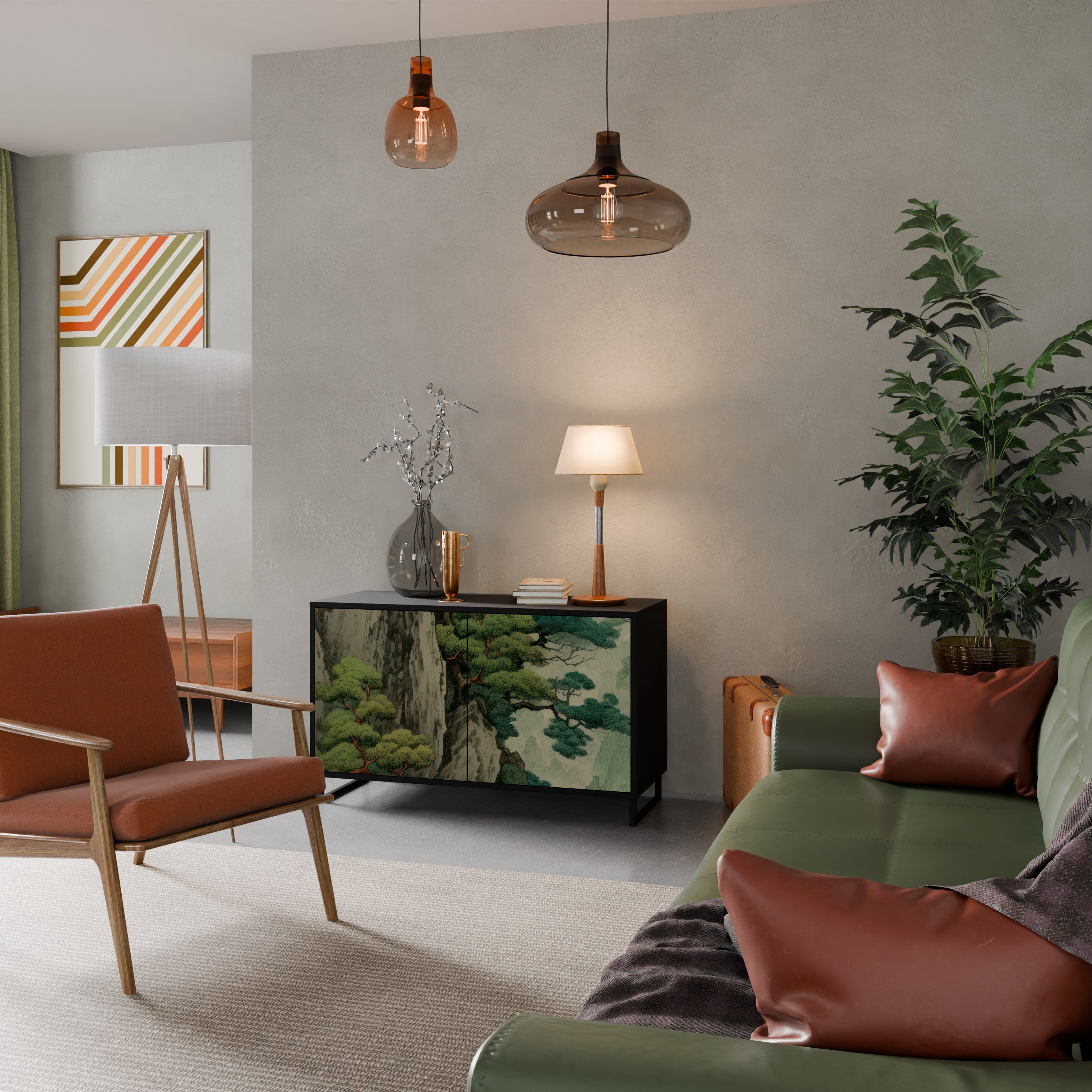 VERDURE ABYSS Sideboard mit 2 Türen in Schwarz