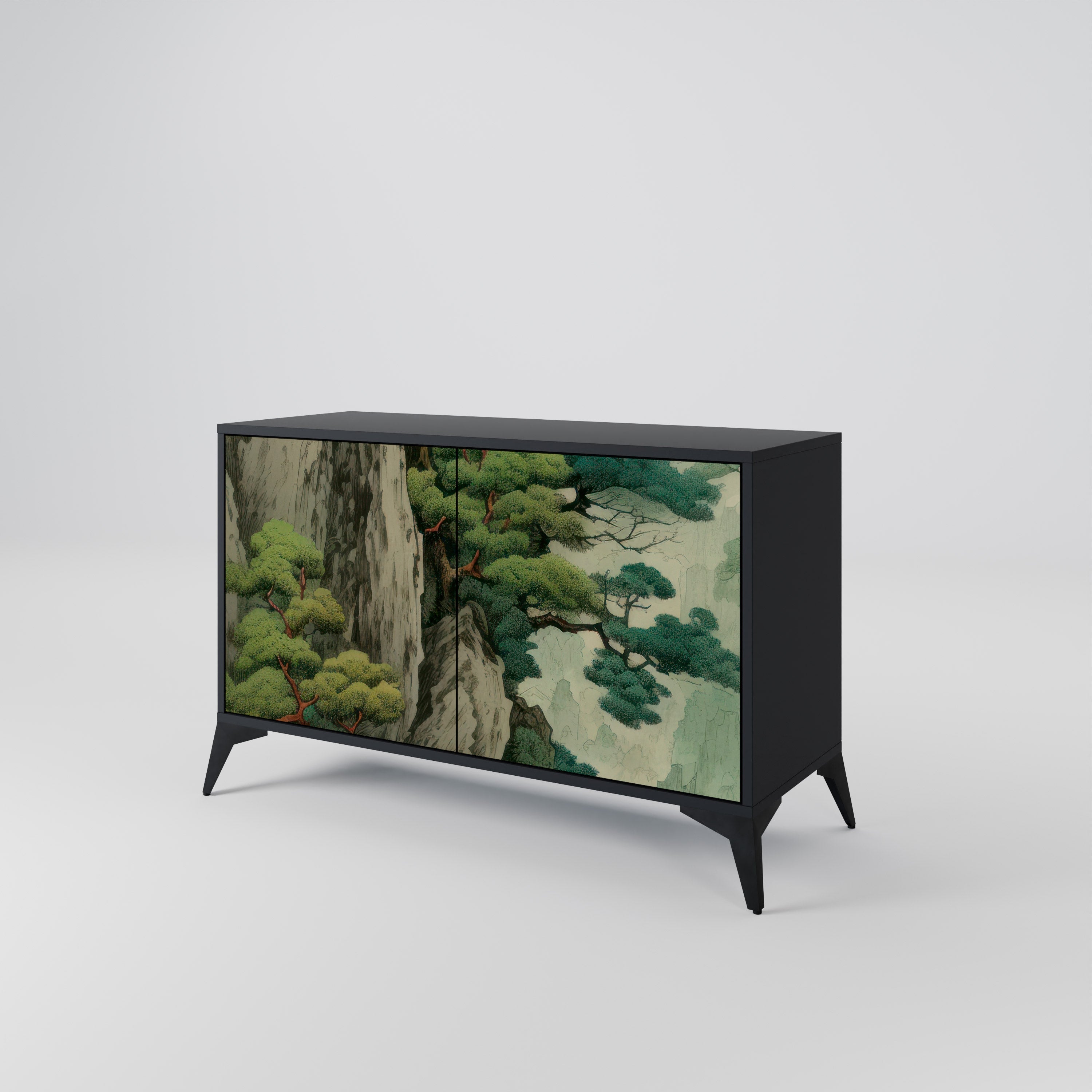 VERDURE ABYSS Sideboard mit 2 Türen in Schwarz