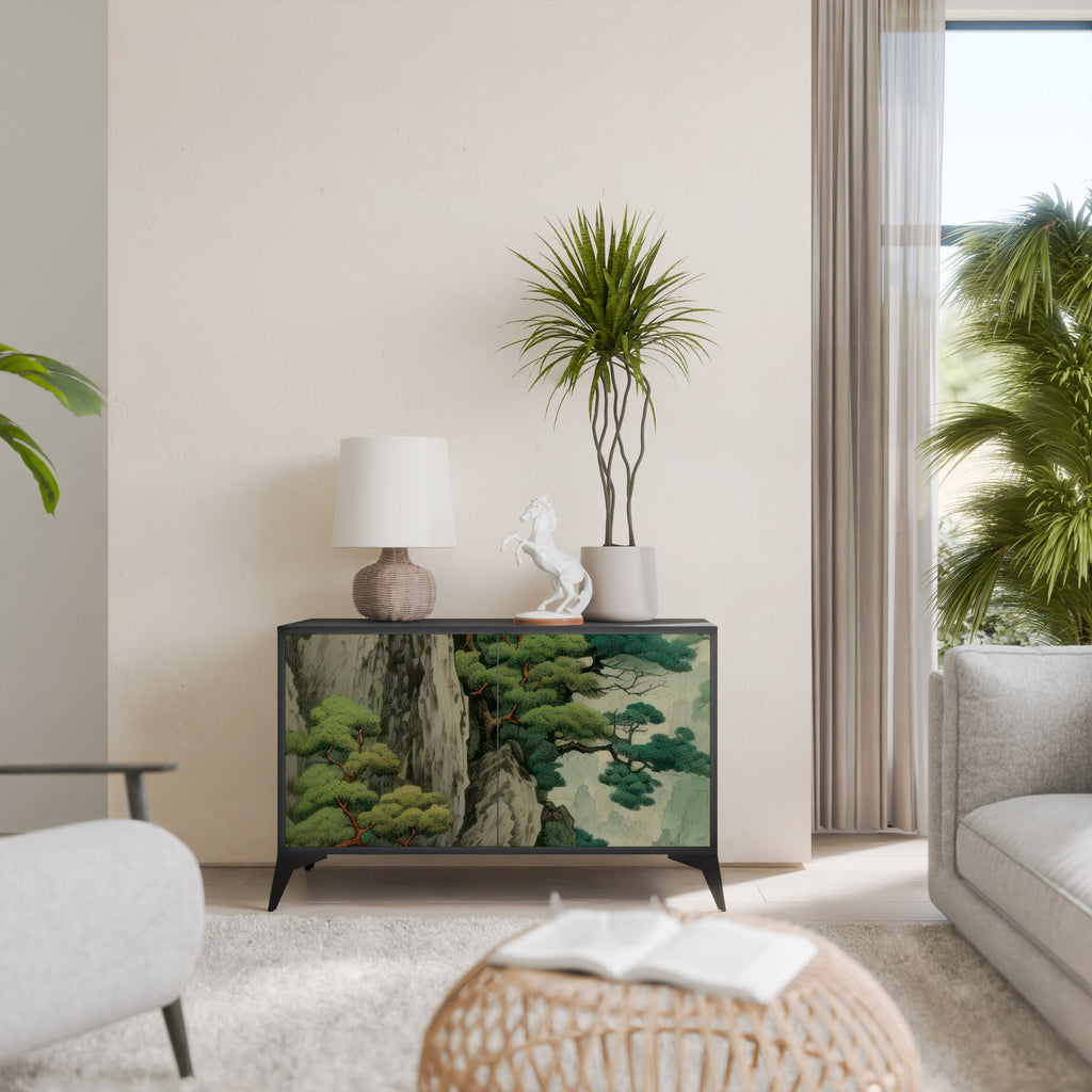 VERDURE ABYSS Sideboard mit 2 Türen in Schwarz