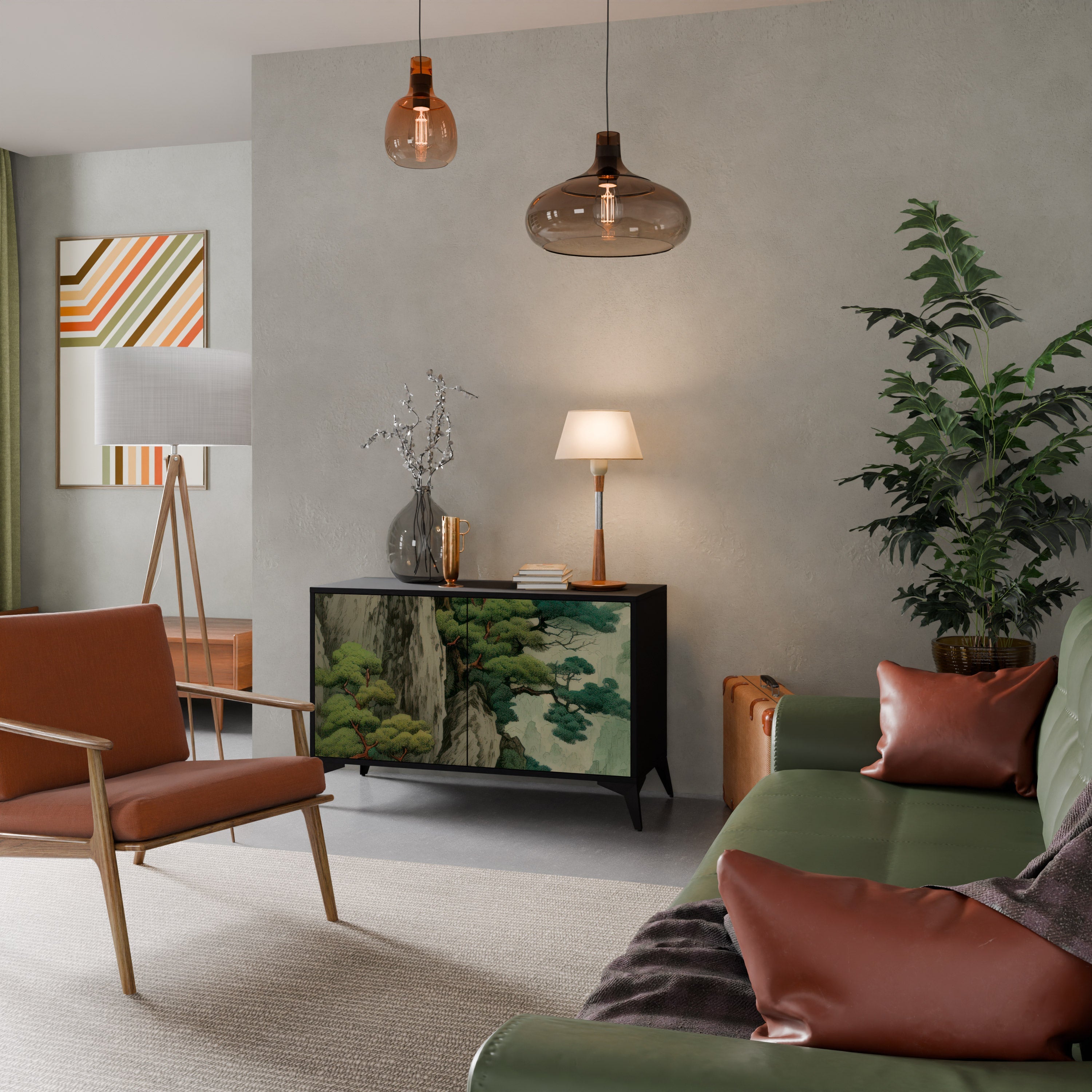 VERDURE ABYSS Sideboard mit 2 Türen in Schwarz