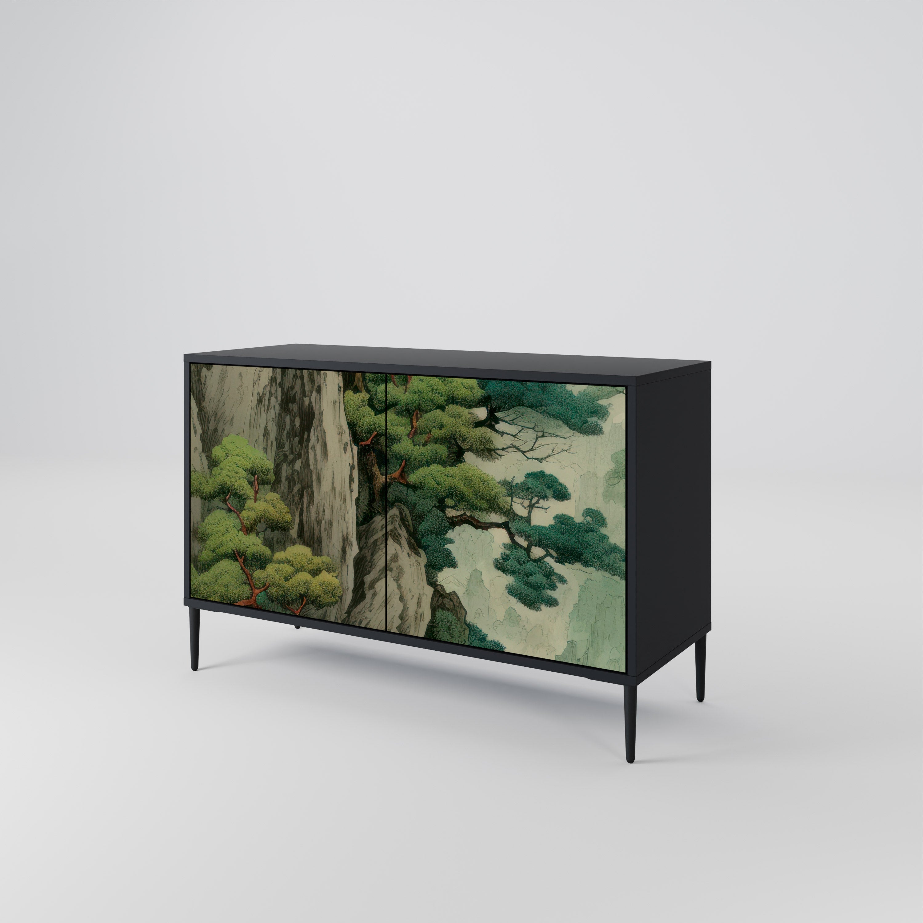 VERDURE ABYSS Sideboard mit 2 Türen in Schwarz