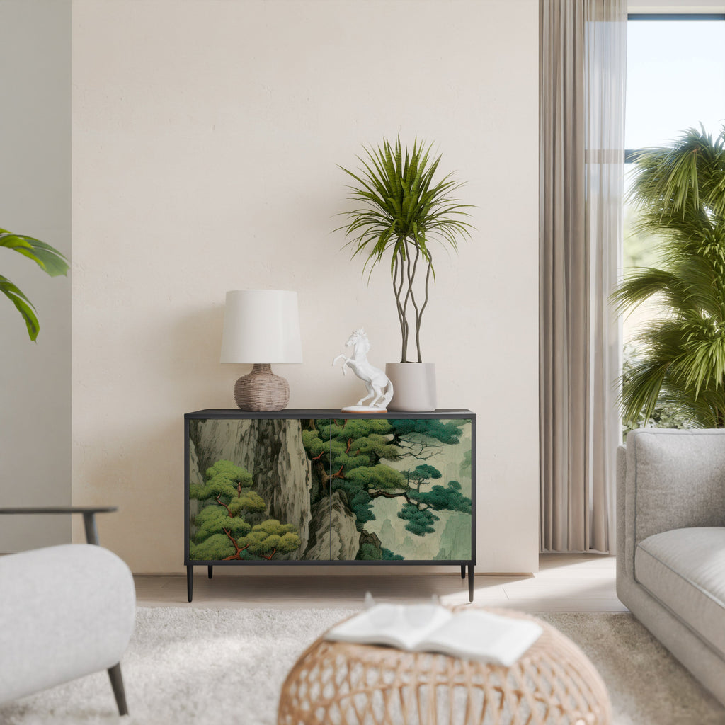 VERDURE ABYSS Sideboard mit 2 Türen in Schwarz