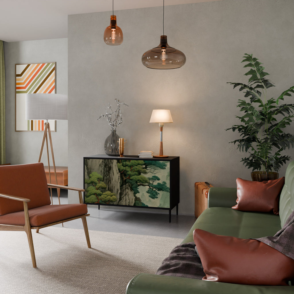 VERDURE ABYSS Sideboard mit 2 Türen in Schwarz