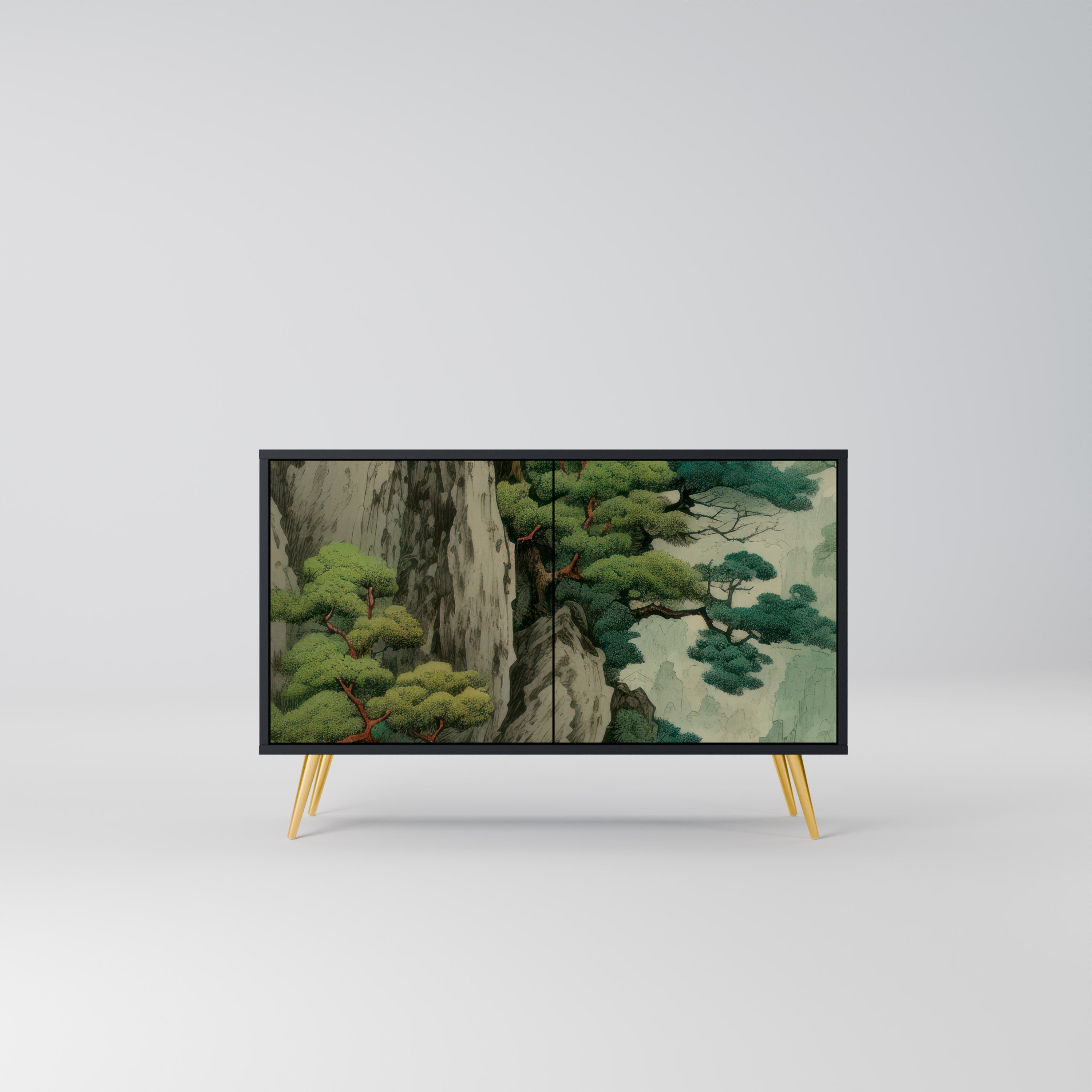 VERDURE ABYSS Sideboard mit 2 Türen in Schwarz