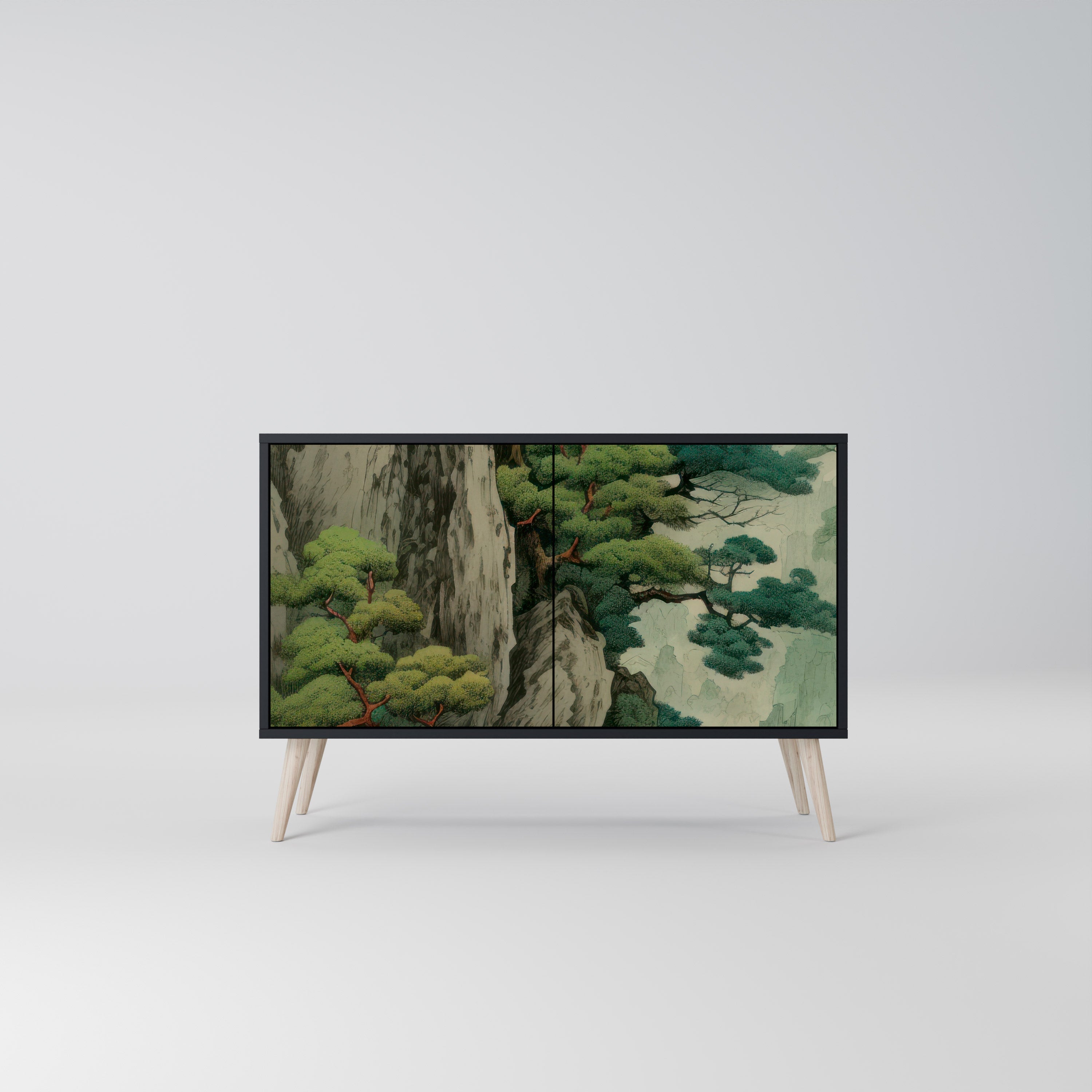 VERDURE ABYSS Sideboard mit 2 Türen in Schwarz