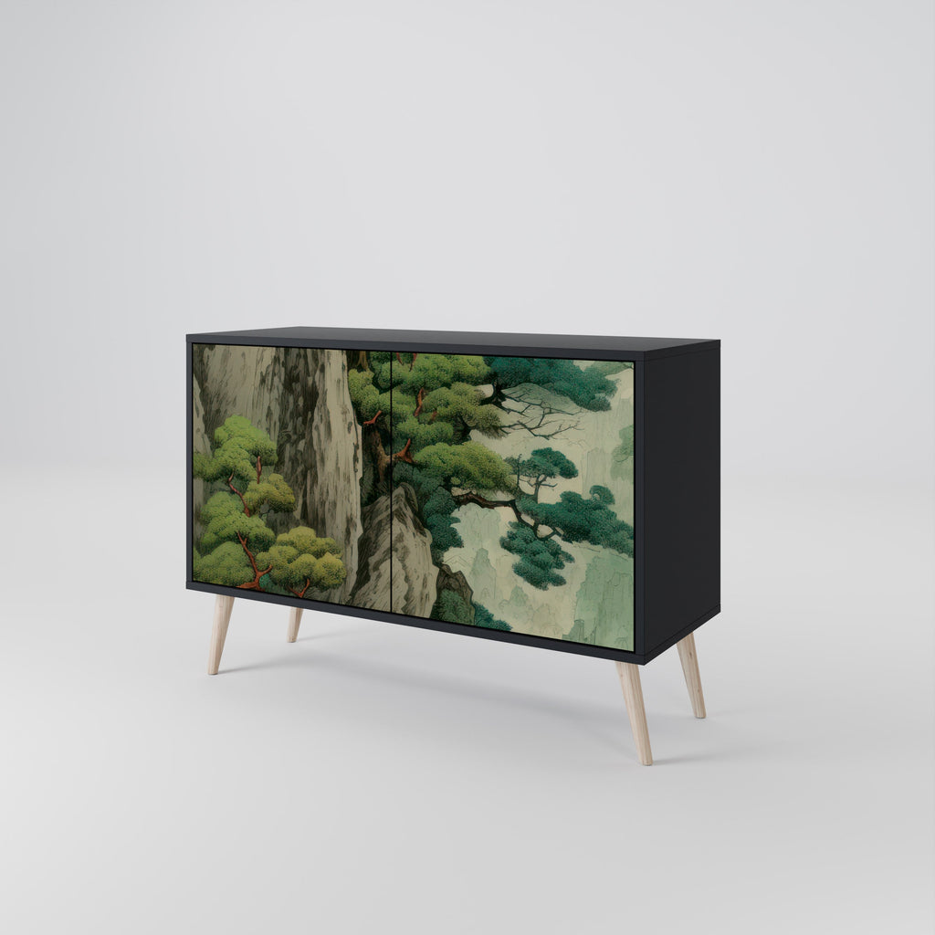VERDURE ABYSS Sideboard mit 2 Türen in Schwarz