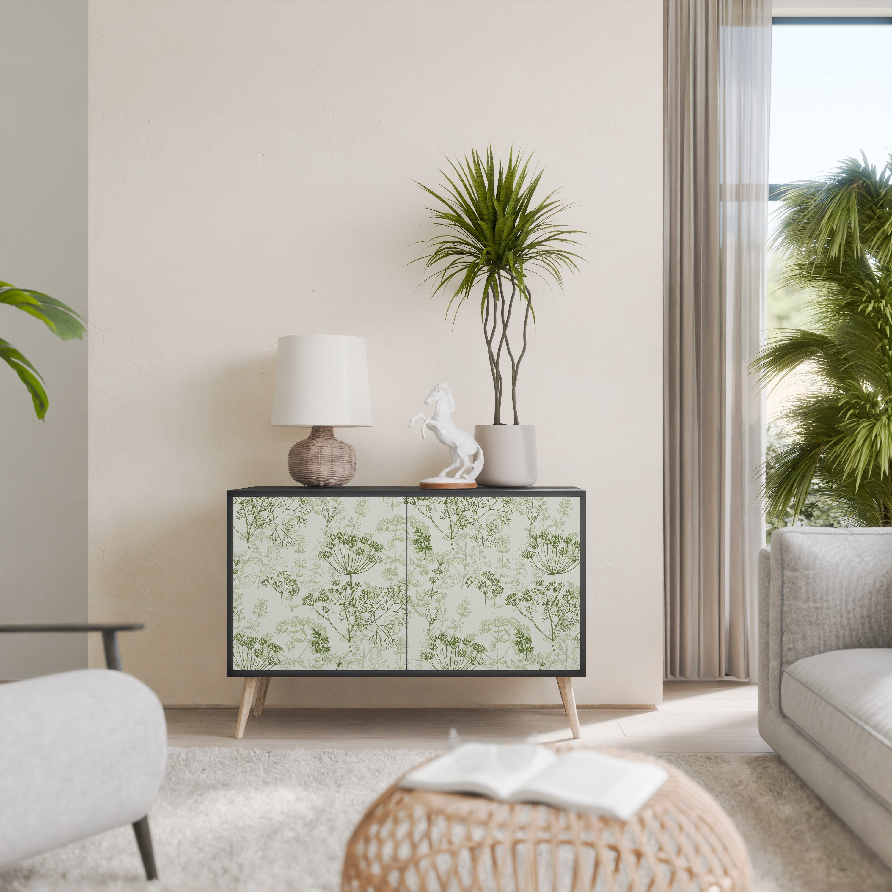 FENNEL BALDACHIN Sideboard mit 2 Türen in Schwarz