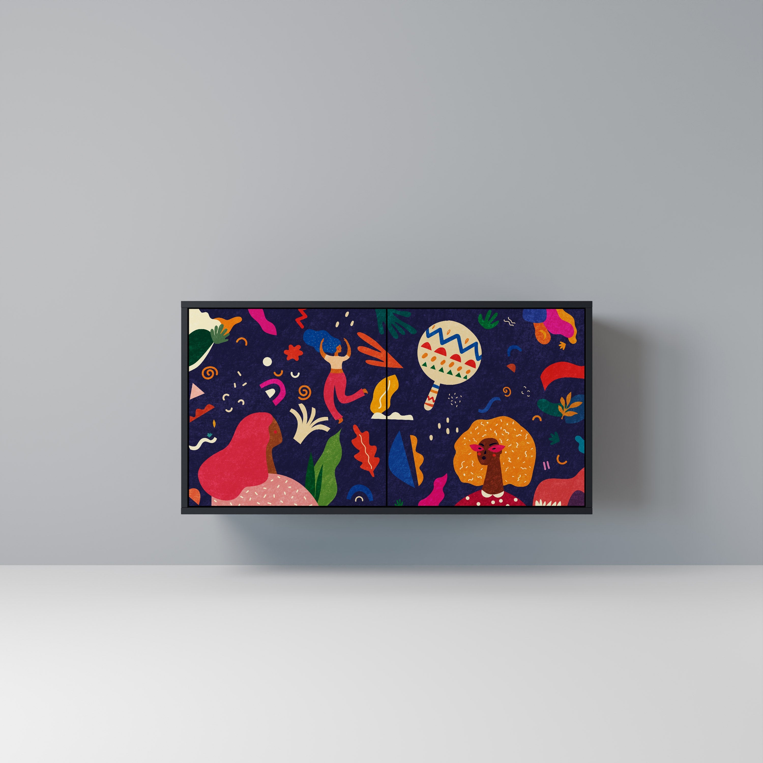 FESTIVE PLEASURES Sideboard mit 2 Türen in Schwarz