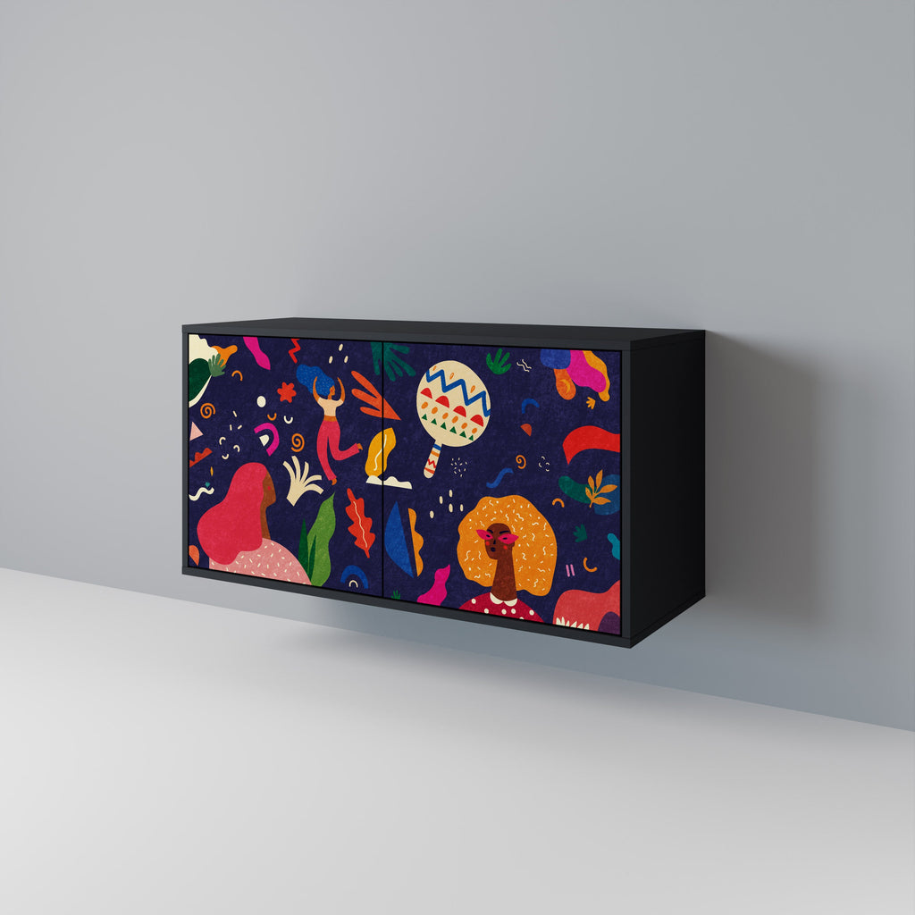 FESTIVE PLEASURES Sideboard mit 2 Türen in Schwarz