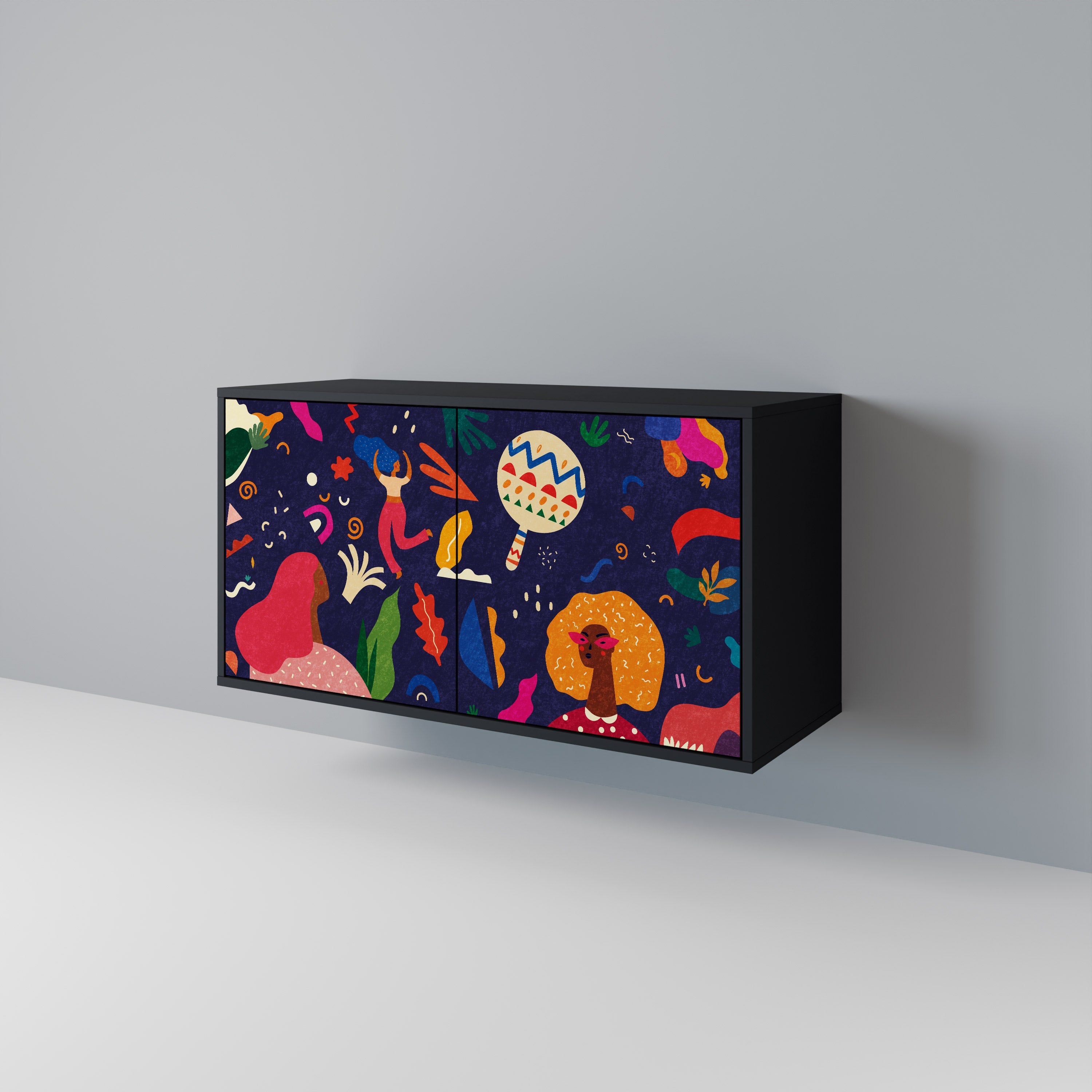 FESTIVE PLEASURES Sideboard mit 2 Türen in Schwarz